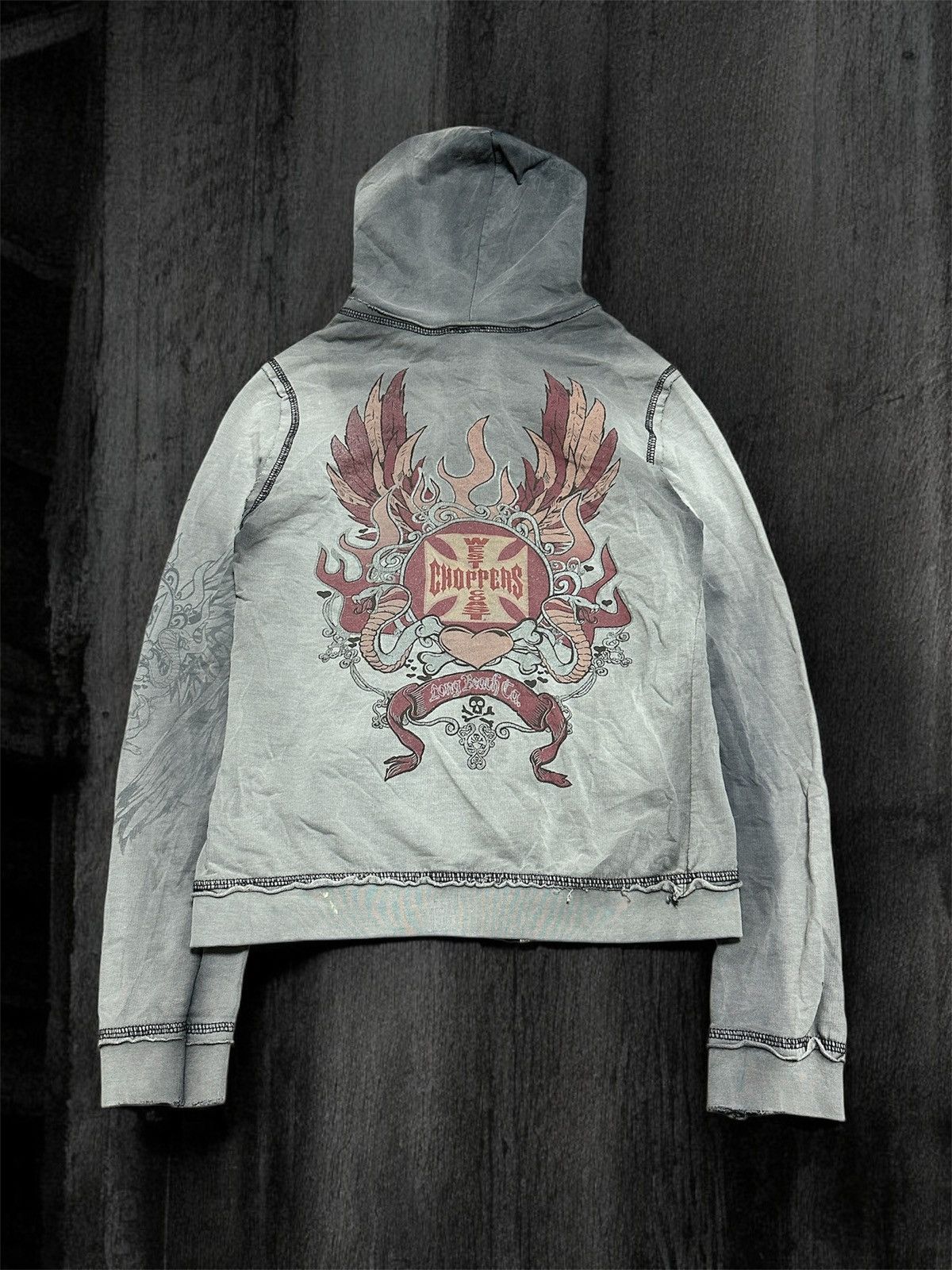 Vintage × West Coast Choppers Vintage West Coast Choppers Distressed Style Zip Hoodie Size M / US 6-8 / IT 42-44 - 1 Thumbnail