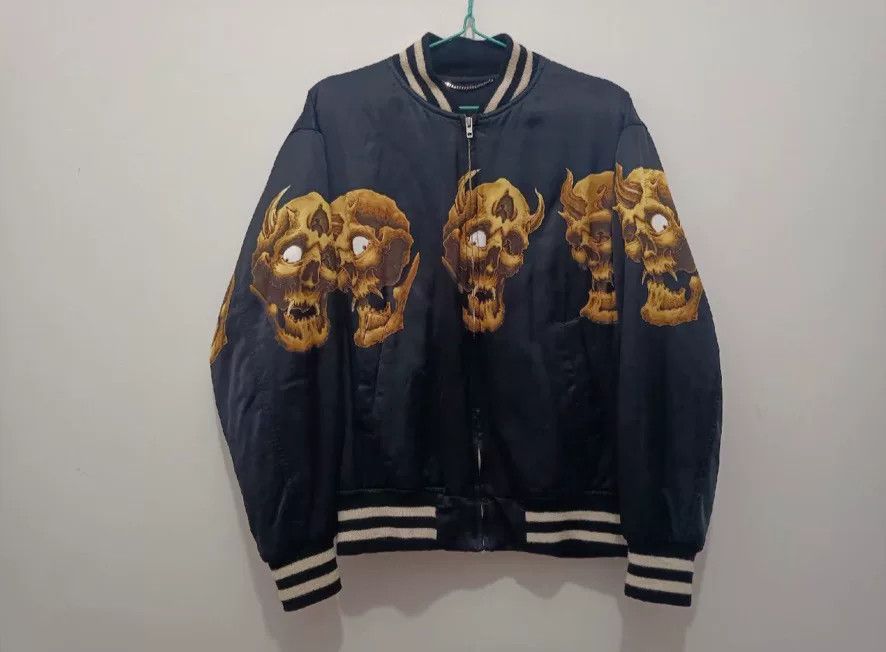 Wacko Maria wacko maria tattoo studio skull baseball jacket Size US M / EU 48-50 / 2 - 1 Thumbnail
