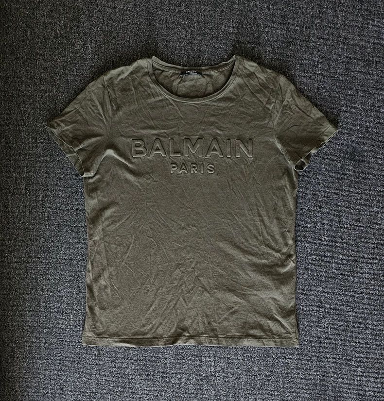 Balmain Balmain Paris Embossed Short Sleeve T-Shirt-yf Size US M / EU 48-50 / 2 - 1 Thumbnail