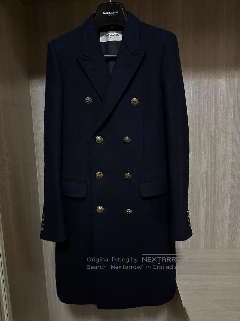 Saint Laurent Paris Saint Laurent Paris Navy Coat Size US S / EU 44-46 / 1 - 1 Thumbnail