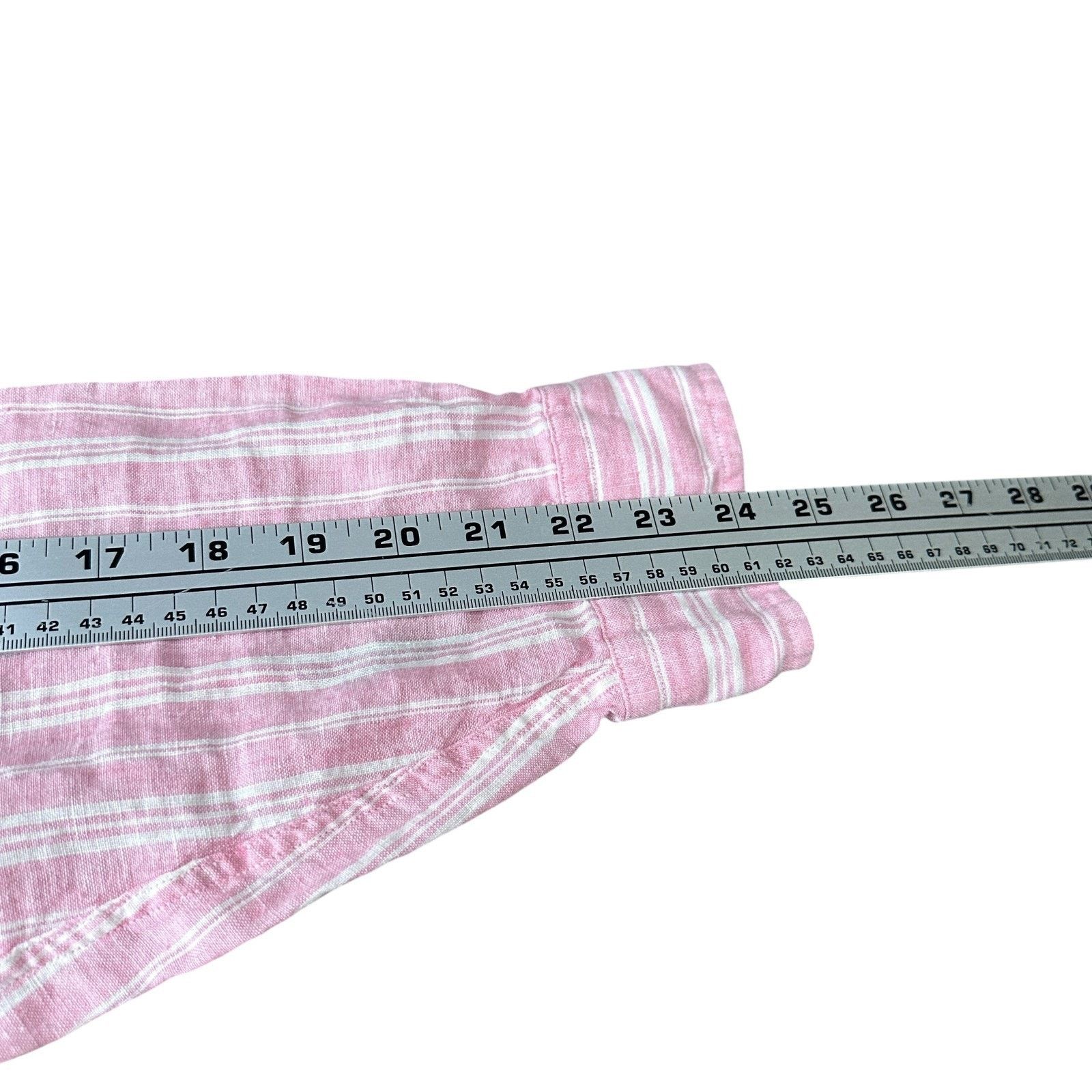 Brooks Brothers Brooks Brothers Linen Shirt Men's Large Pink White Striped Size US L / EU 52-54 / 3 - 8 Thumbnail