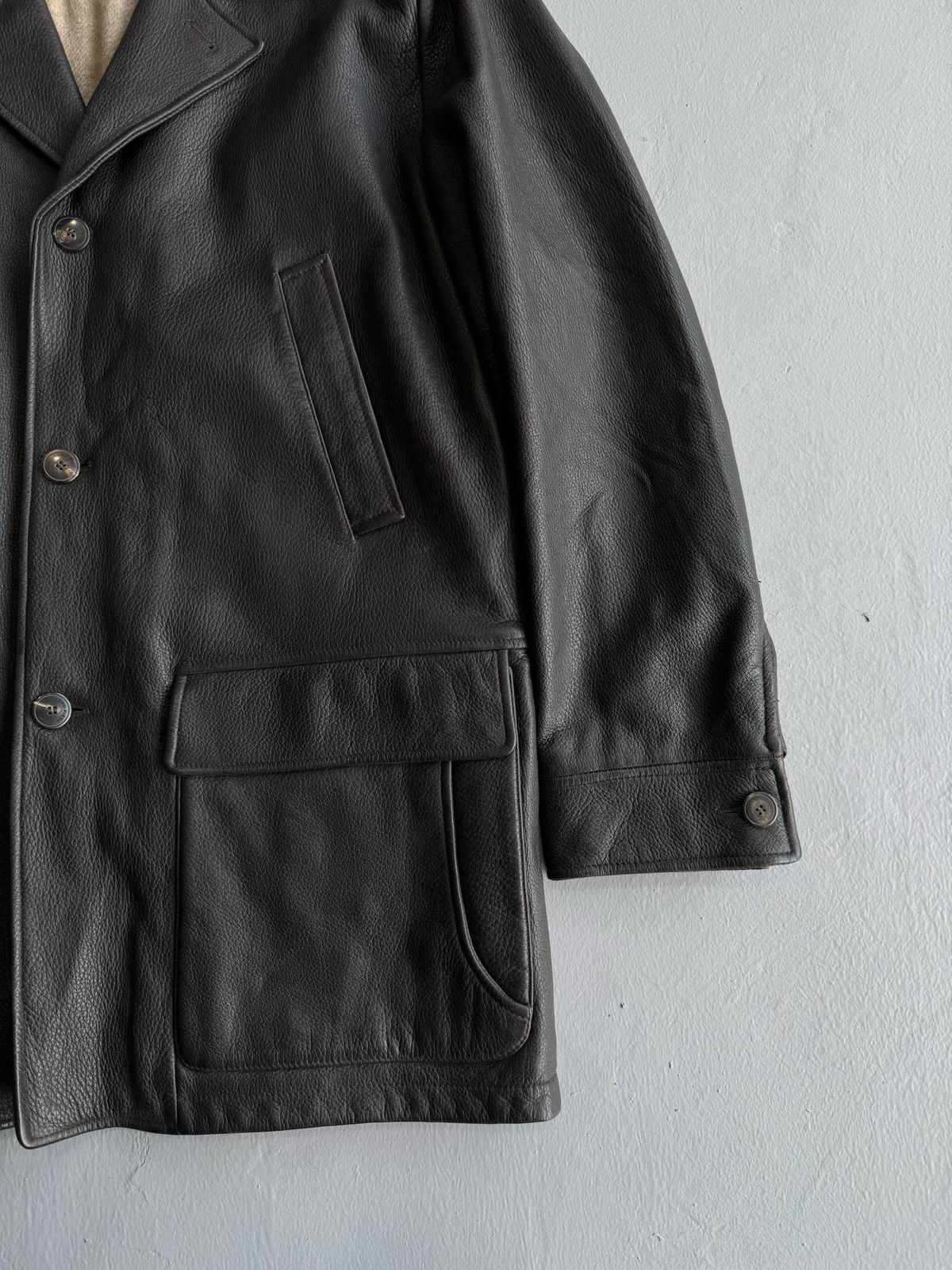 Loro Piana Loro Piana Leather Cashmere Coat Size US XXL / EU 58 / 5 - 4 Thumbnail