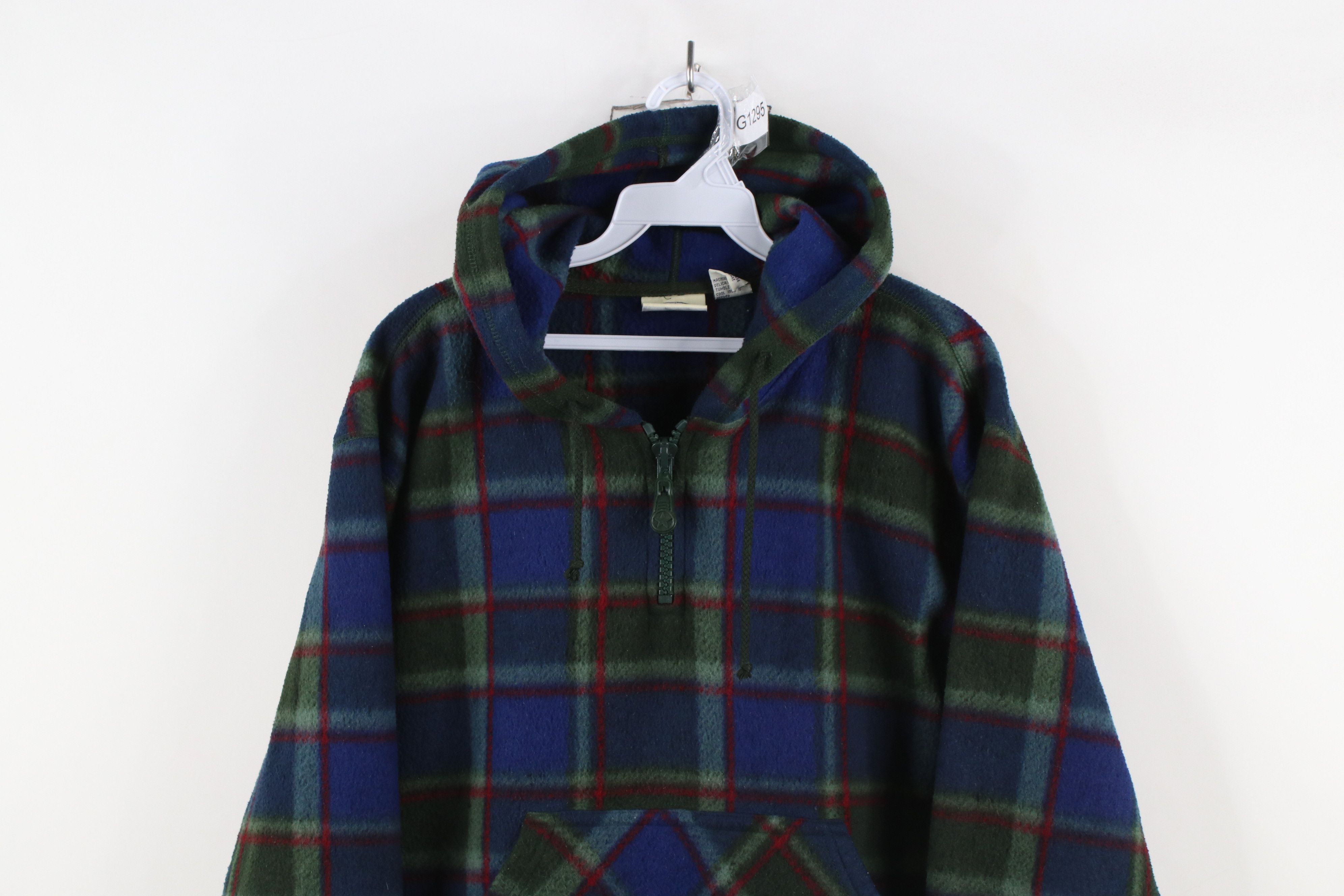 Vintage Vintage 90s Streetwear Half Zip Fleece Hoodie Sweatshirt Size M / US 6-8 / IT 42-44 - 2 Thumbnail