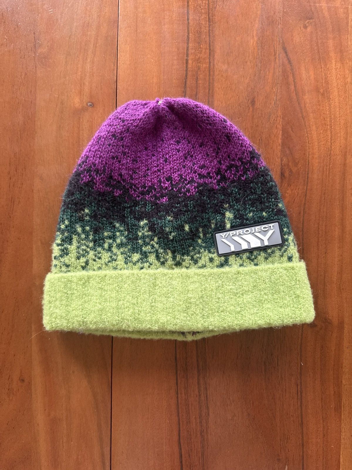 Y/Project Green and Purple Beanie