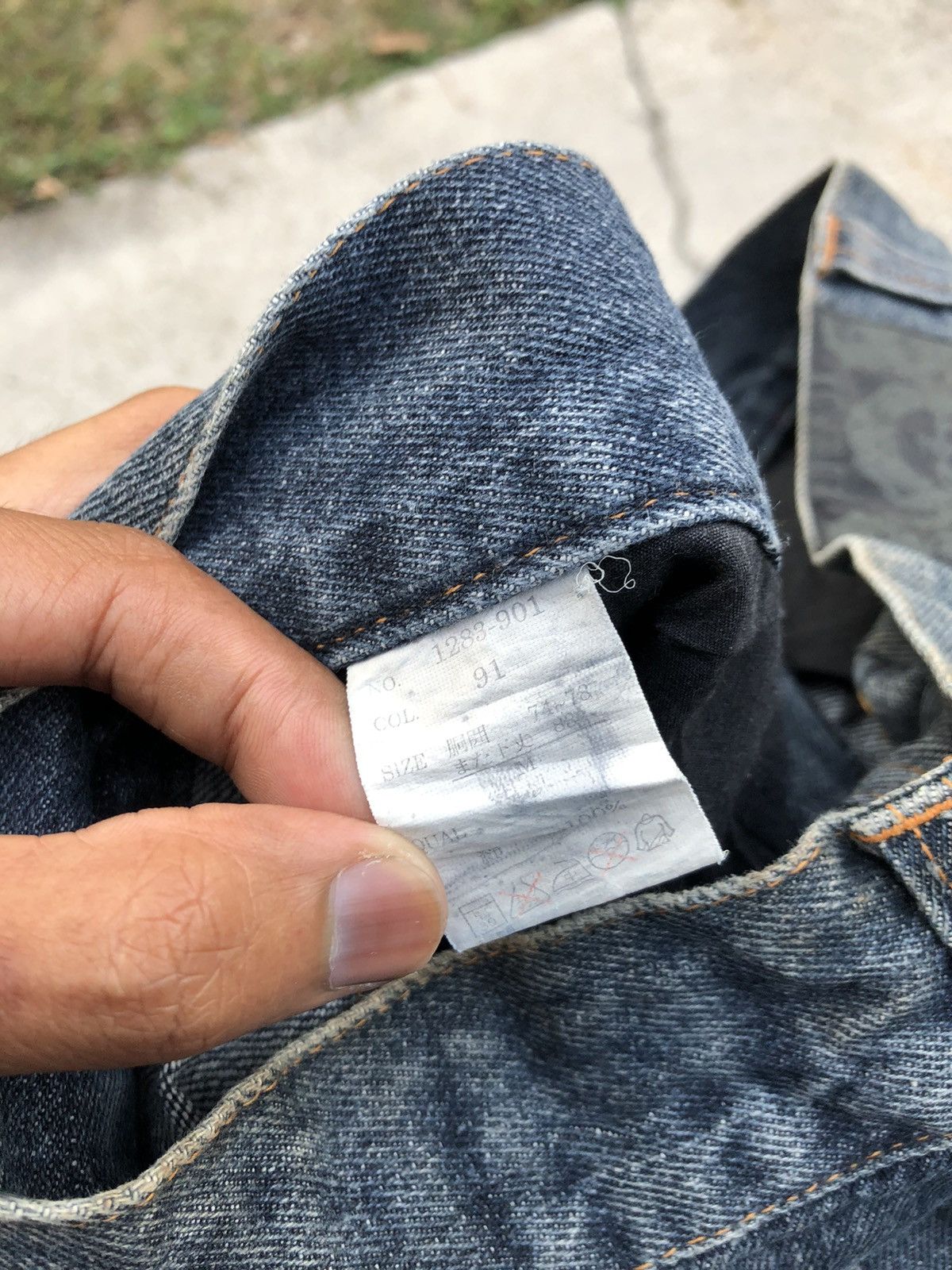 Japanese Brand LOWBOX DISTRESSED PATCHES WASHED JEANS Size US 31 - 3 Thumbnail