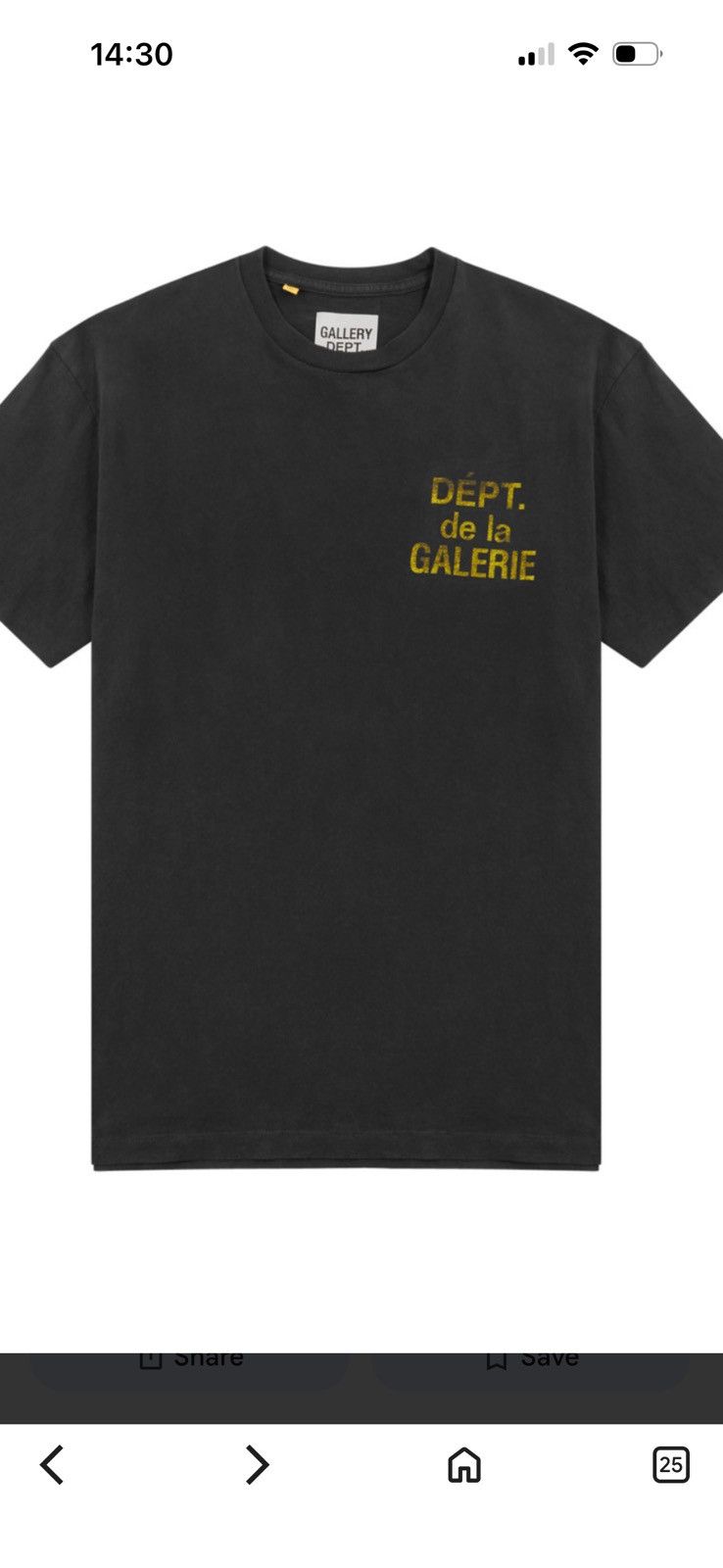 Gallery Dept. GALLERY DEPT. tshirt REAL TAPE MEASUREMENTS IN PHOTOS Size US M / EU 48-50 / 2 - 18 Thumbnail