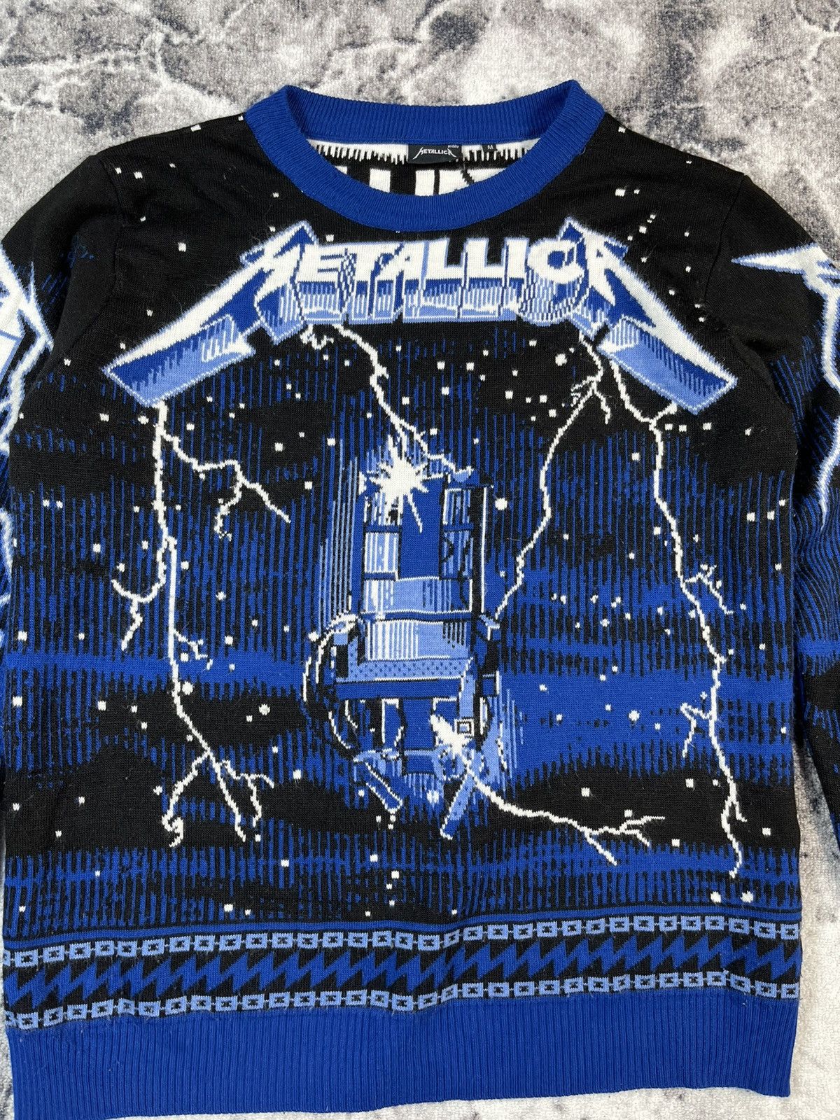 Metallica Metallica Knit Sweater Blue Lightning Probit L Size US L / EU 52-54 / 3 - 4 Thumbnail