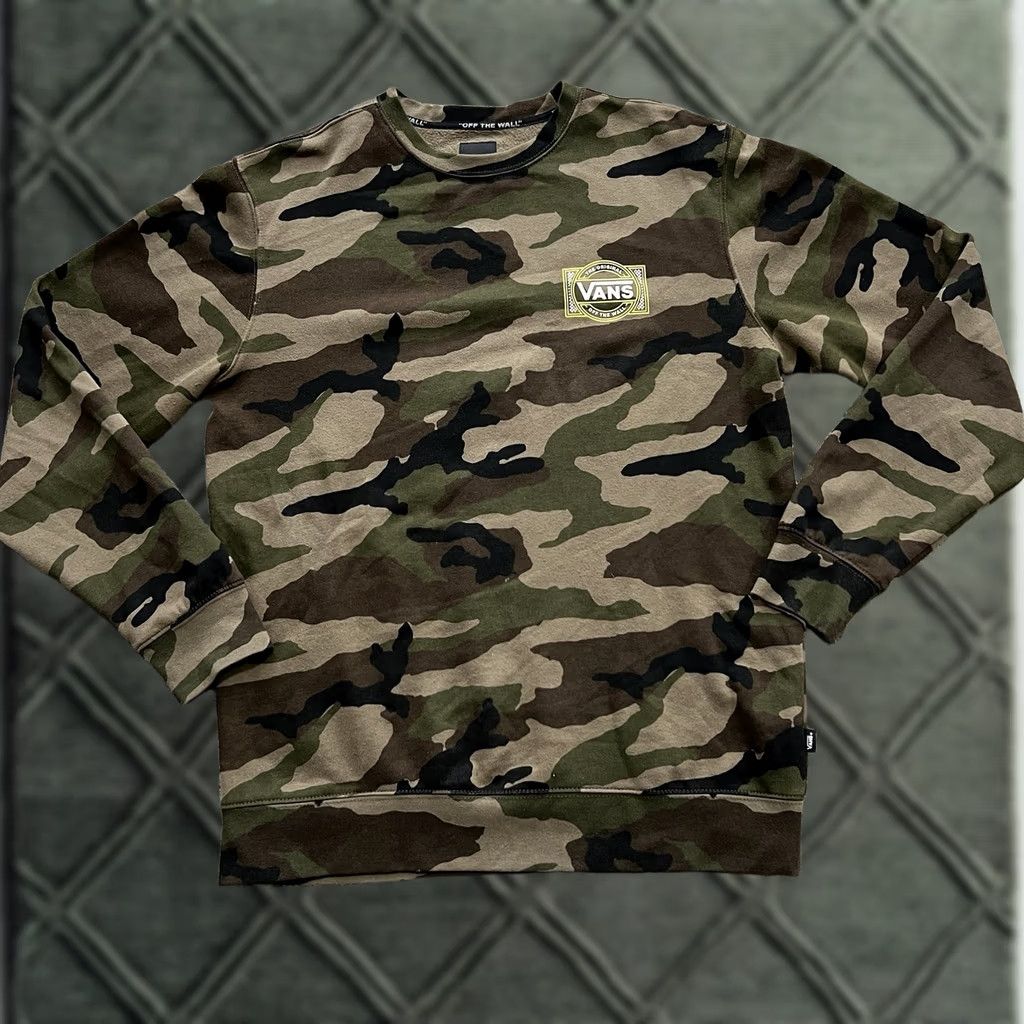 Vans Mens Vans Off The Wall Camo Crewneck Sweatshirt Medium Multicolor Size US M / EU 48-50 / 2 - 1 Thumbnail