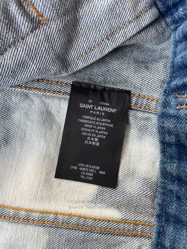Saint Laurent Paris Saint Laurent Paris Blue and White Splatter Denim Jacket i Size US XS / EU 42 / 0 - 5 Thumbnail