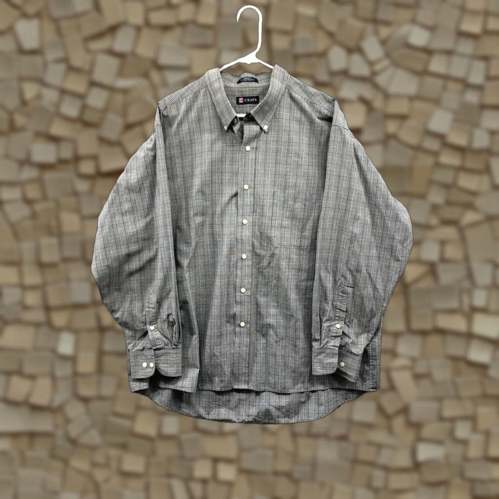 Chaps Chaps Shirt XXL Mens Gray Plaid Long Sleeve Button-Down Collar Shirt Size US XXL / EU 58 / 5 - 1 Thumbnail