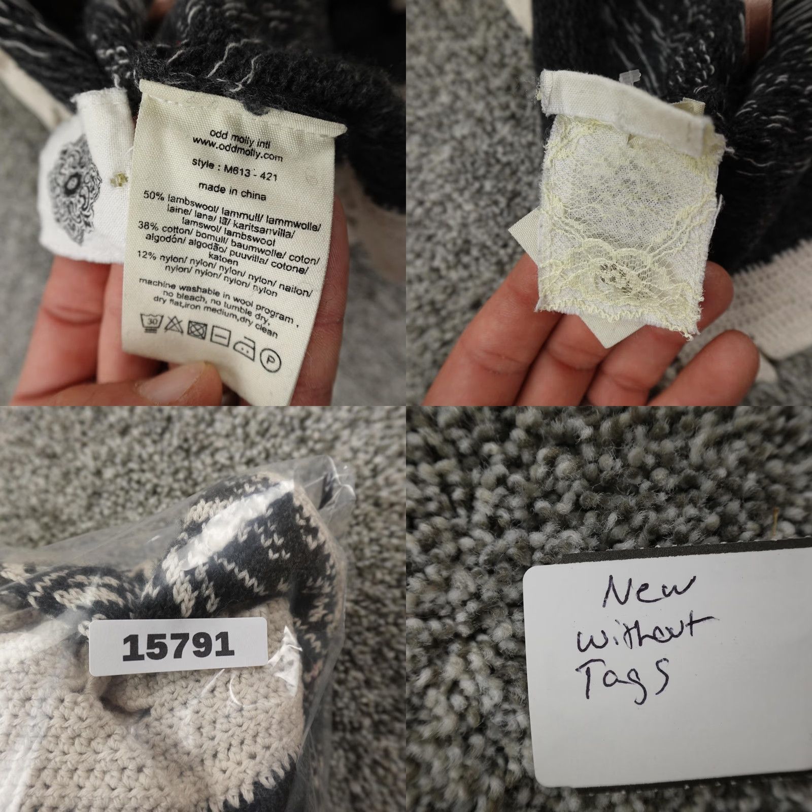 Anthropologie Odd Molly Sweater Womens M Black Nordic Fair Isle Knit Crochet Wool Cotton Nylon Knit Pullover Casual 90s Boyfriend Mens Womens? Size M / US 6-8 / IT 42-44 - 9 Thumbnail