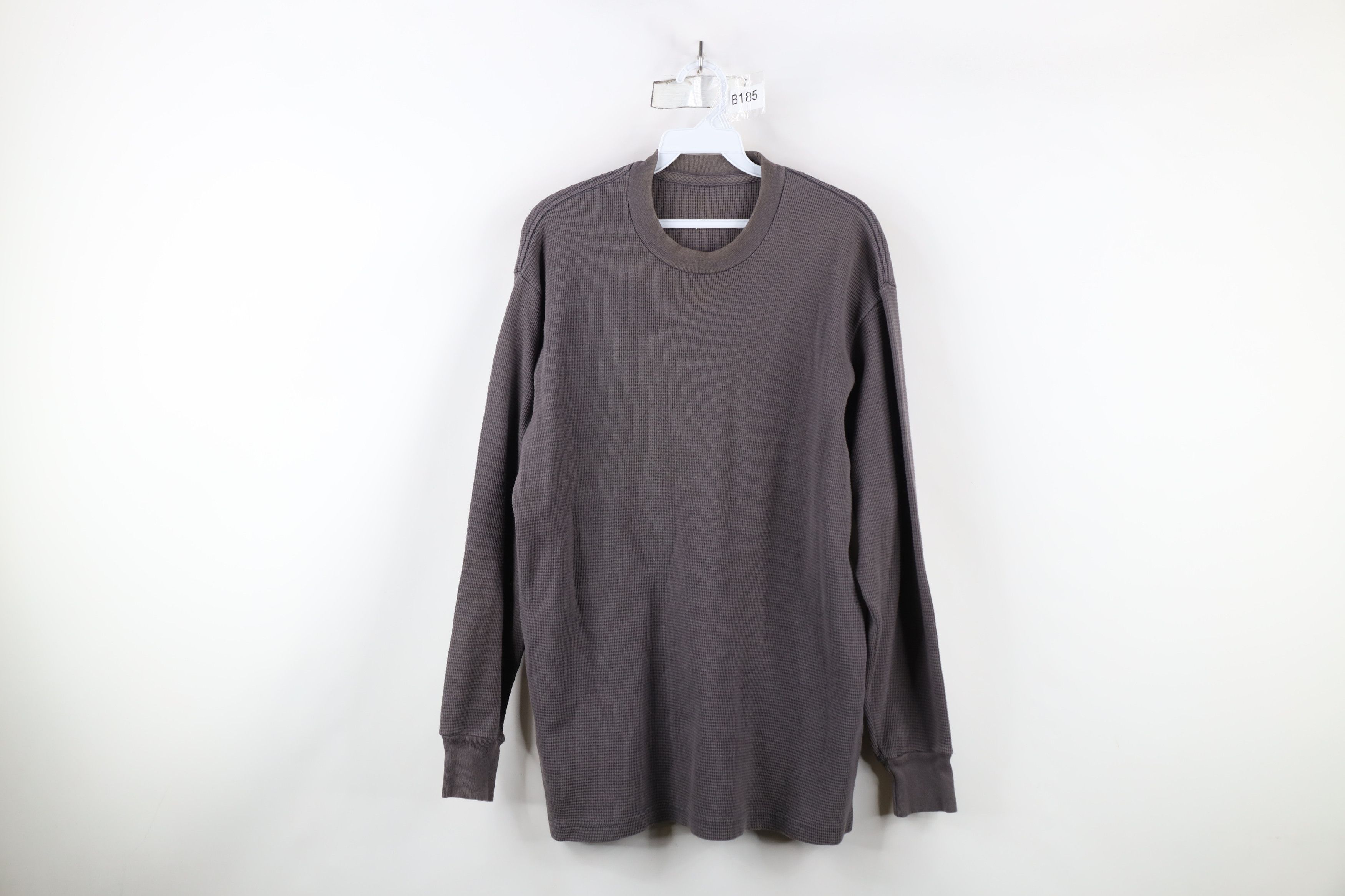 Vintage Vintage 90s Heavy Thermal Waffle Knit Long Sleeve T-Shirt Size US L / EU 52-54 / 3 - 1 Thumbnail