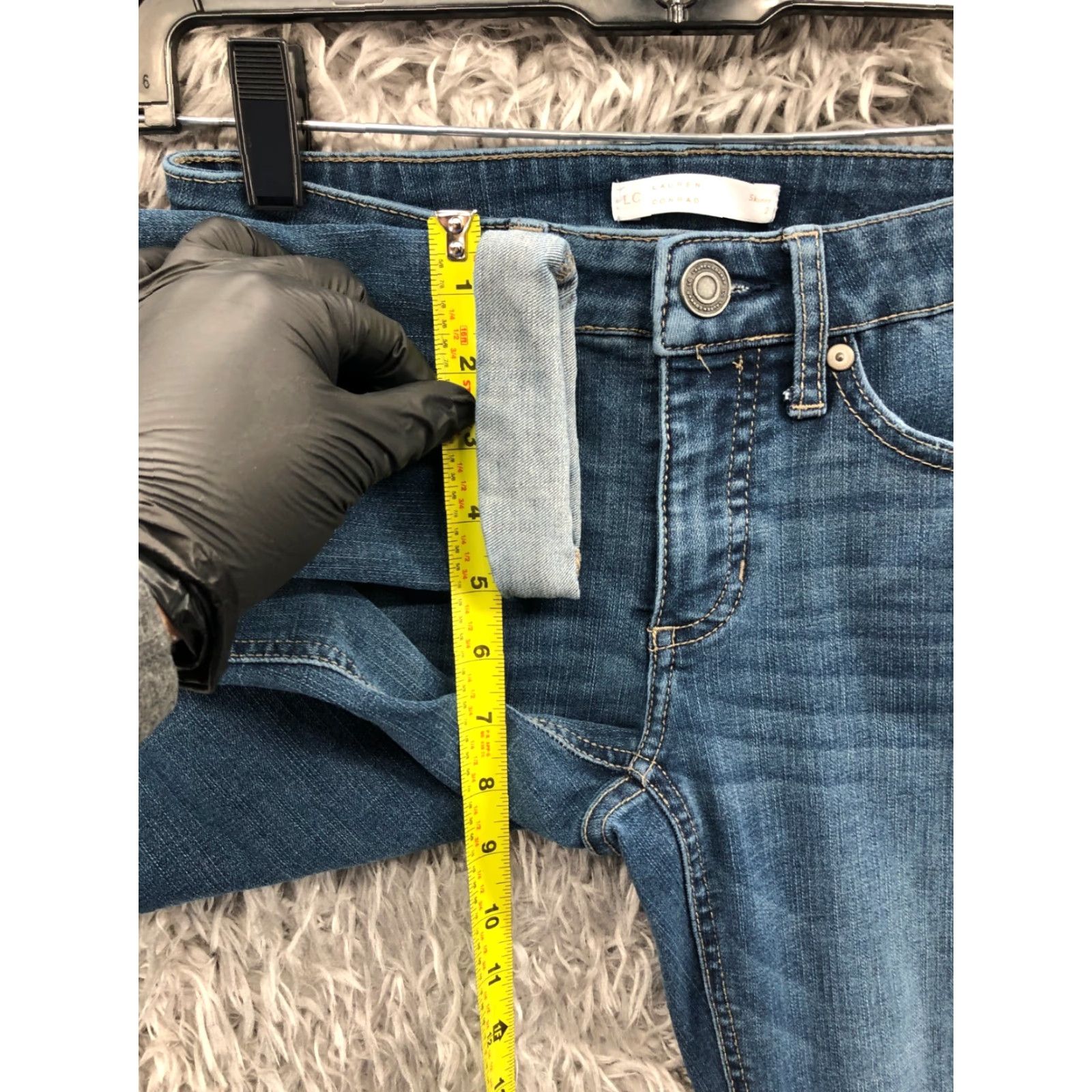 Vintage LC Lauren Conrad Skinny Jeans Woman Size 2 Blue Denim 5-Pocket Regular Rise Slim Fit Pants Size 26" / US 2 / IT 38 - 4 Thumbnail