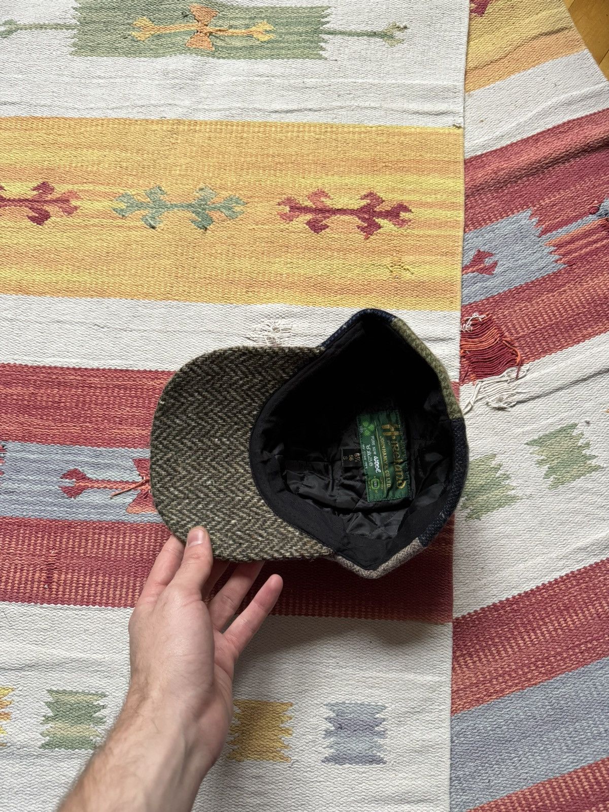 Woolrich Woolen Mills Vintage 90-00’s John Hanly Irish Wool Patchwork Hat Size ONE SIZE - 4 Thumbnail