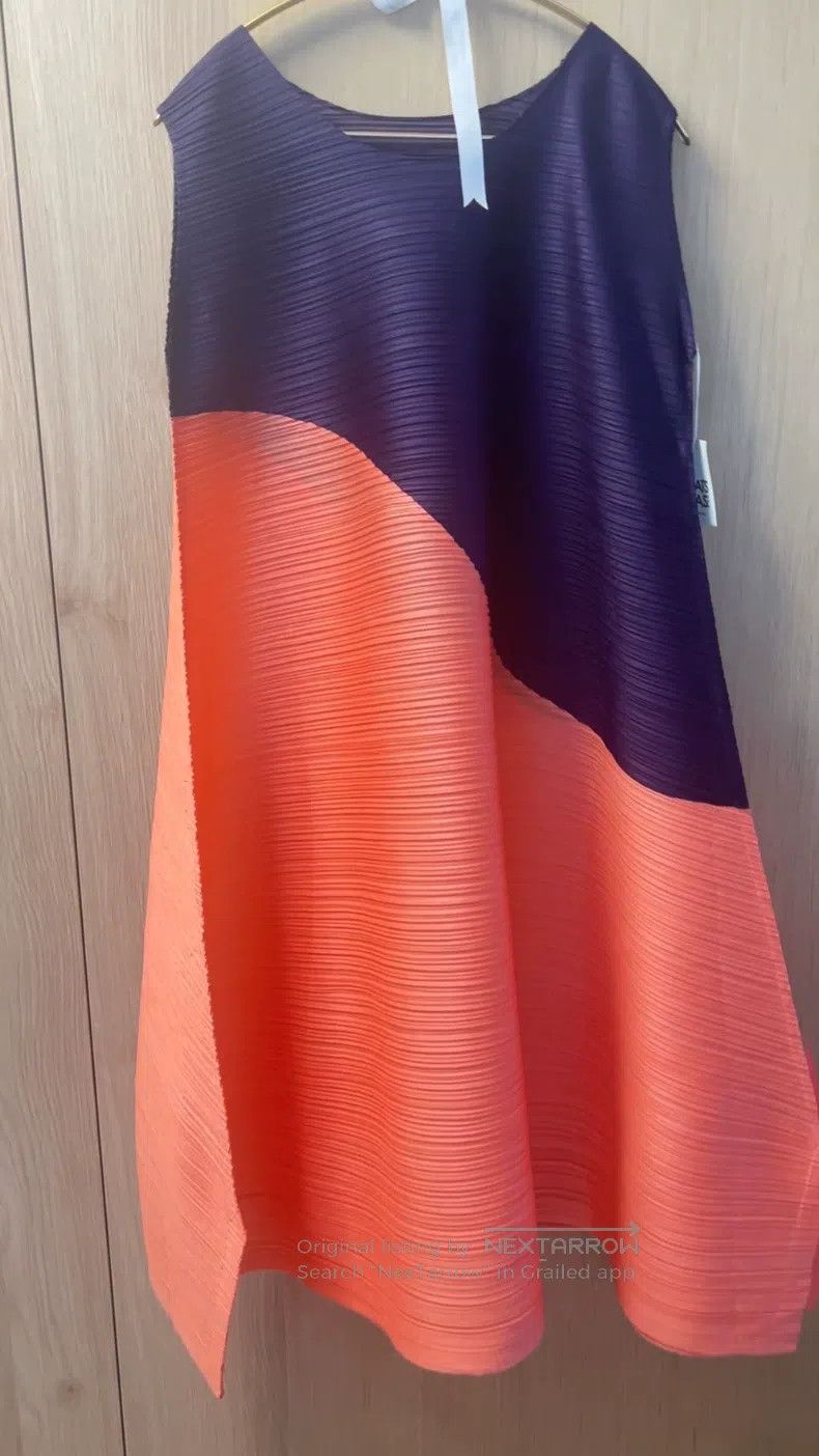 Issey Miyake Issey Miyake Purple-Orange Color-Block Dress Size XXL / US 16-18 / IT 52-54 - 1 Thumbnail