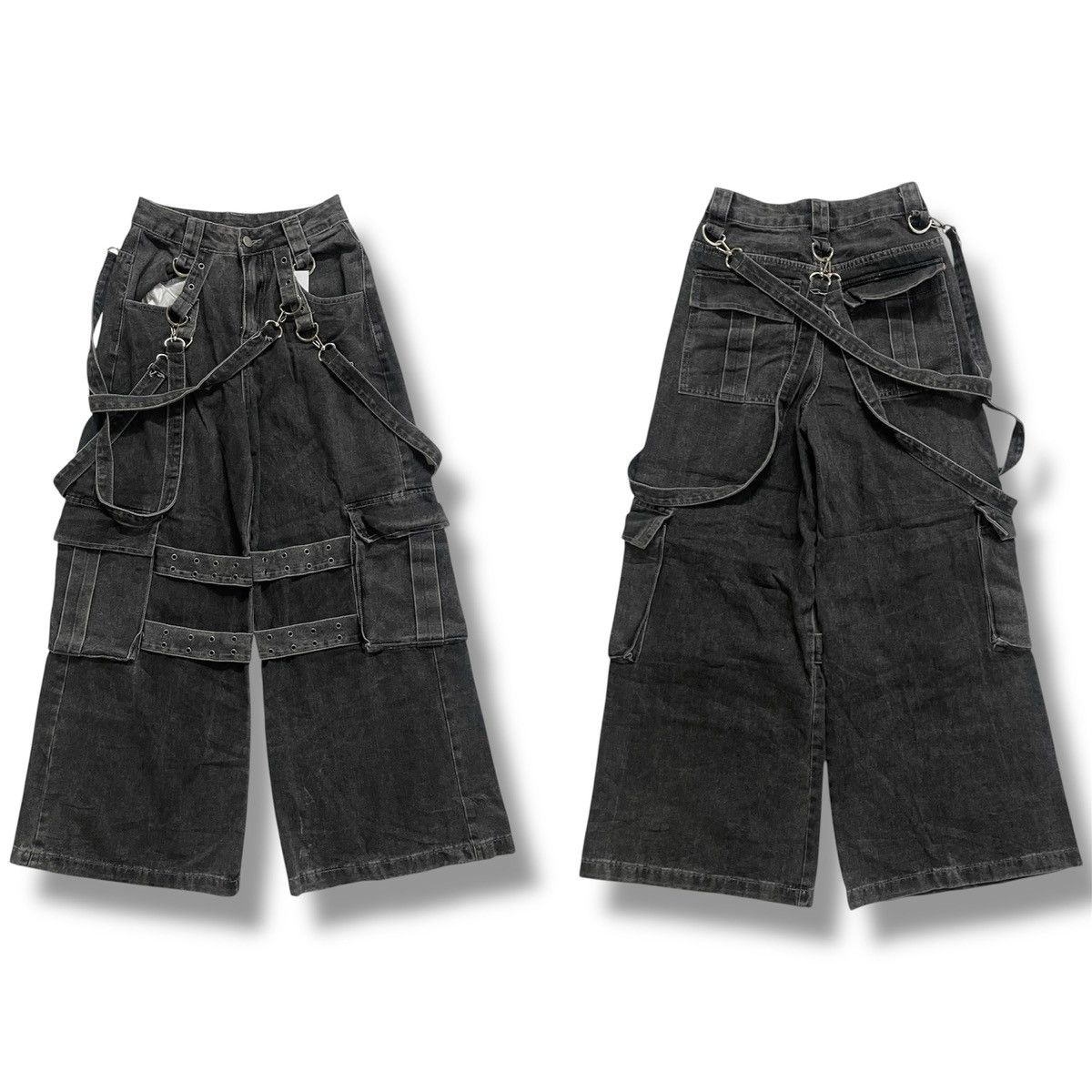 If Six Was Nine Flared Black Bondage Luxury Pants Size US 28 / EU 44 - 1 Thumbnail