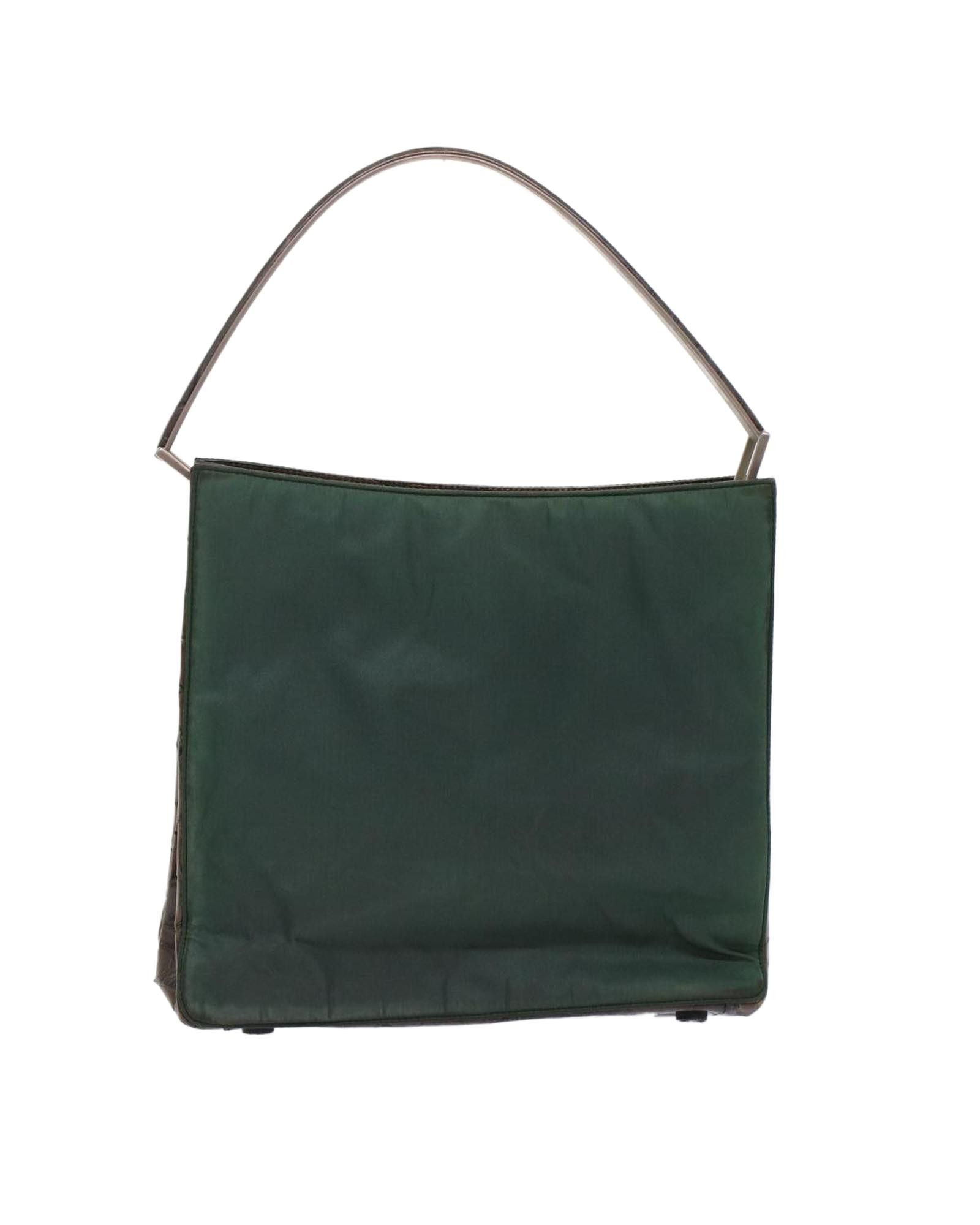 image of Prada Green Nylon Shoulder Bag, Women's