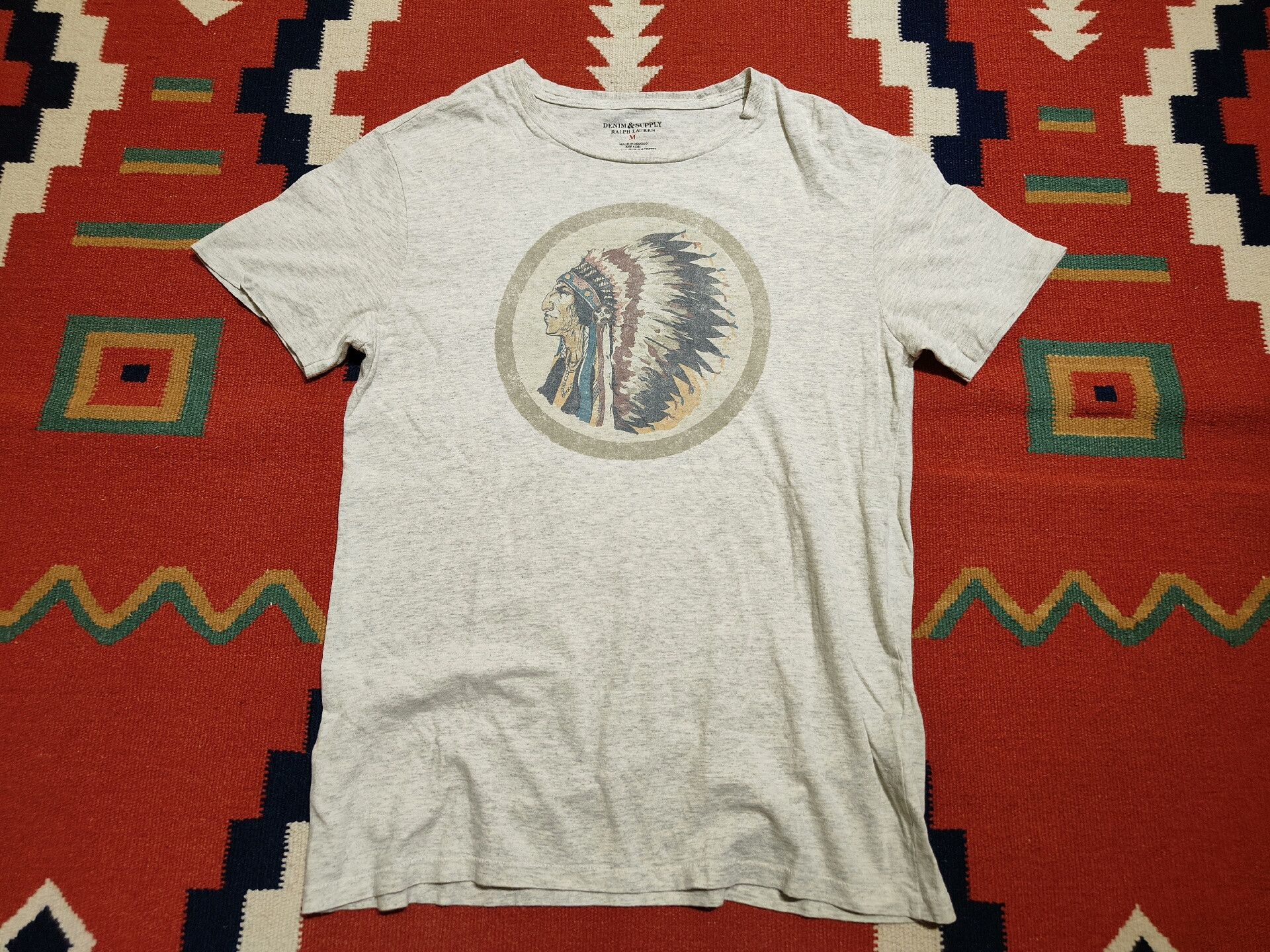 RRL Ralph Lauren Rare Double RL Indian Chief T-Shirt. | Grailed