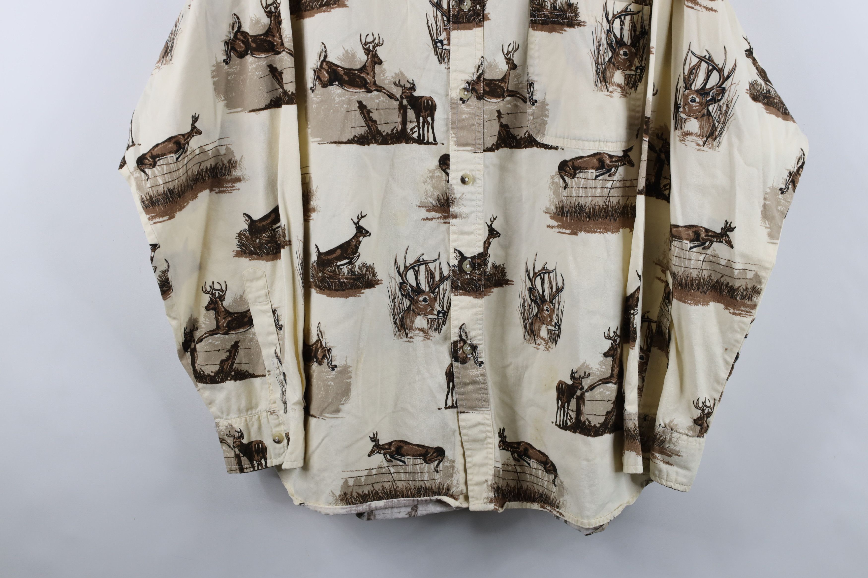 Vintage Vintage 90s Streetwear Deer Buck All Over Print Button Shirt Size US XL / EU 56 / 4 - 3 Thumbnail