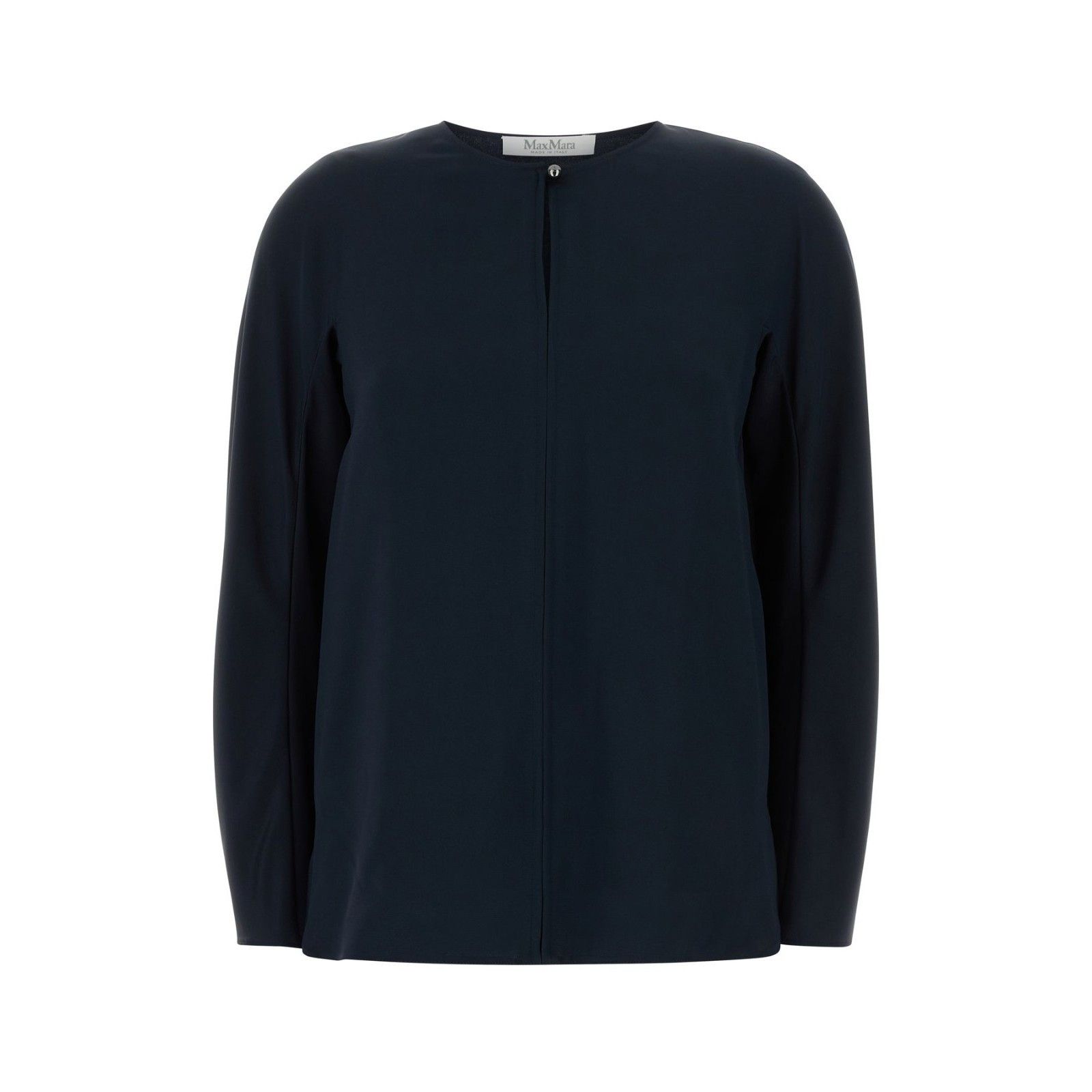 Max Mara MAX MARA Midnight Blue Stretch Silk Mitico Blouse New & Auth Size XS / US 0-2 / IT 36-38 - 1 Thumbnail