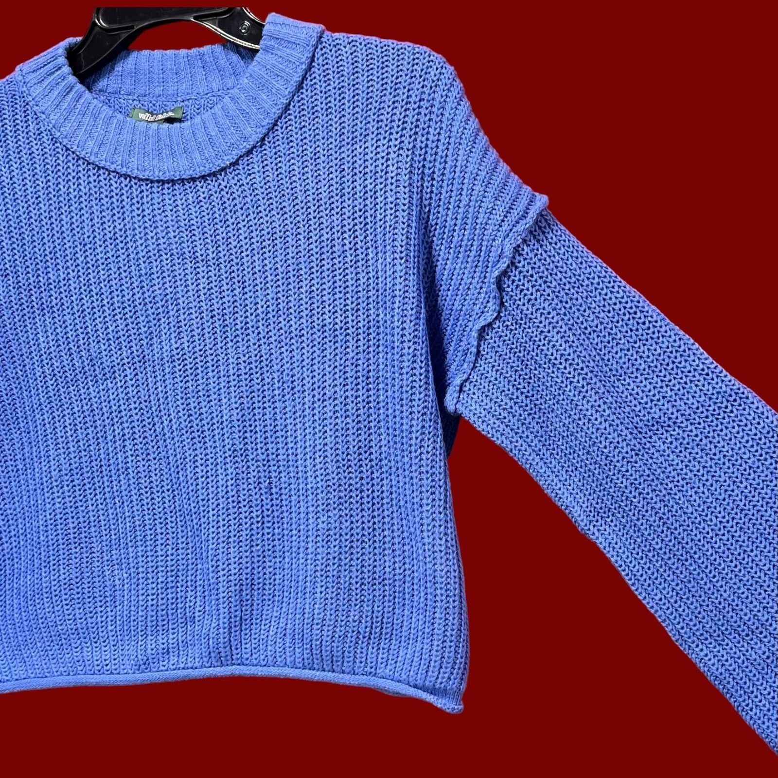 Other Wild Fable - Women's Ribbed Knit Crop Sweater Long Sleeve Cr Size XS / US 0-2 / IT 36-38 - 13 Thumbnail