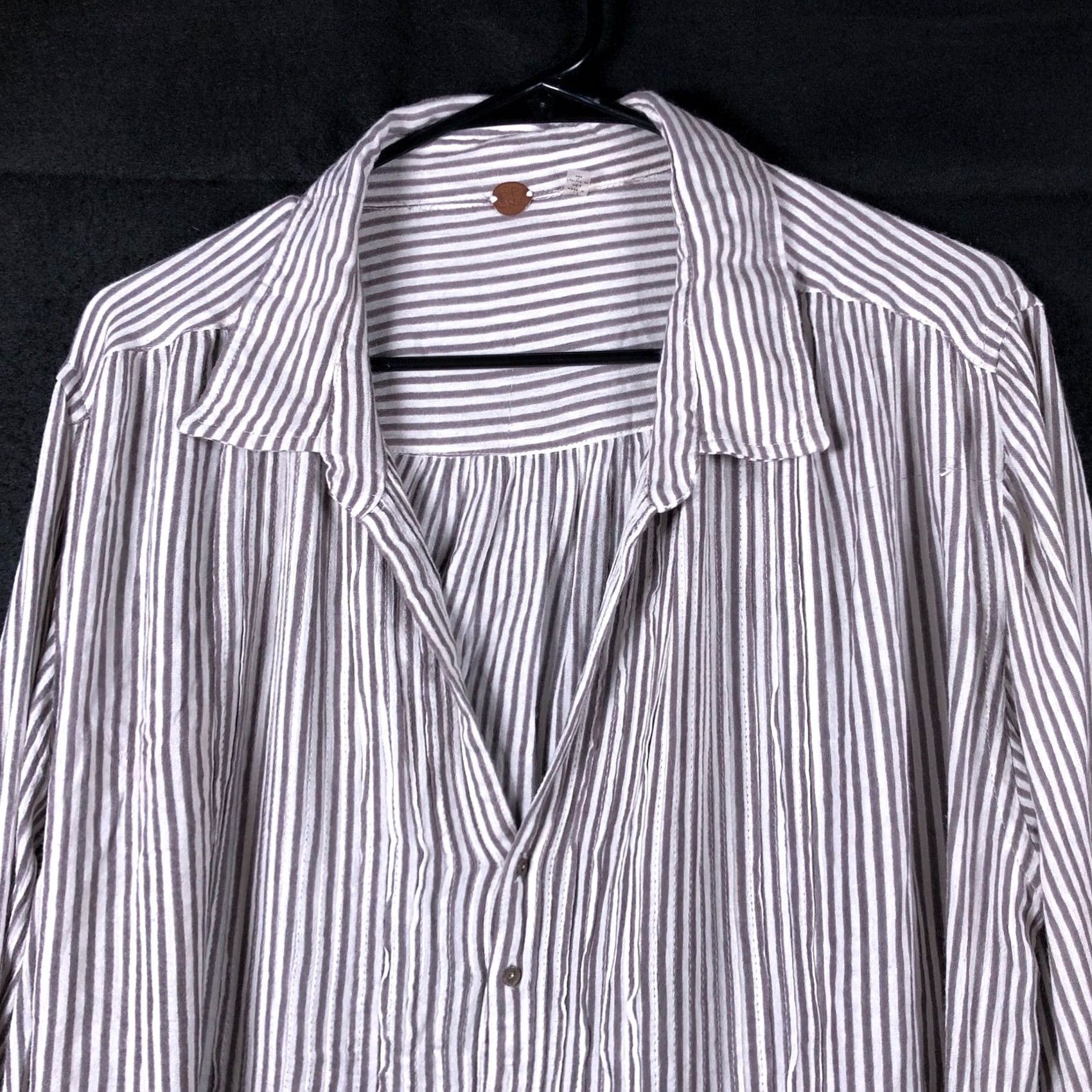 Free People Free People Womens Top Waverly Striped Oversized Tunic Pockets Small Size S / US 4 / IT 40 - 2 Thumbnail