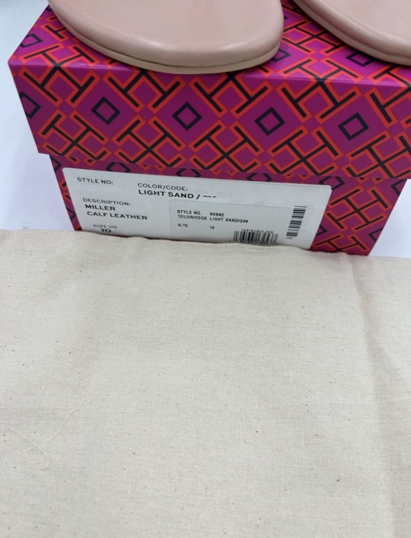 Tory Burch TORY BURCH MILLER calf leather sandals light sand size 10 Size US 10 / IT 40 - 5 Thumbnail
