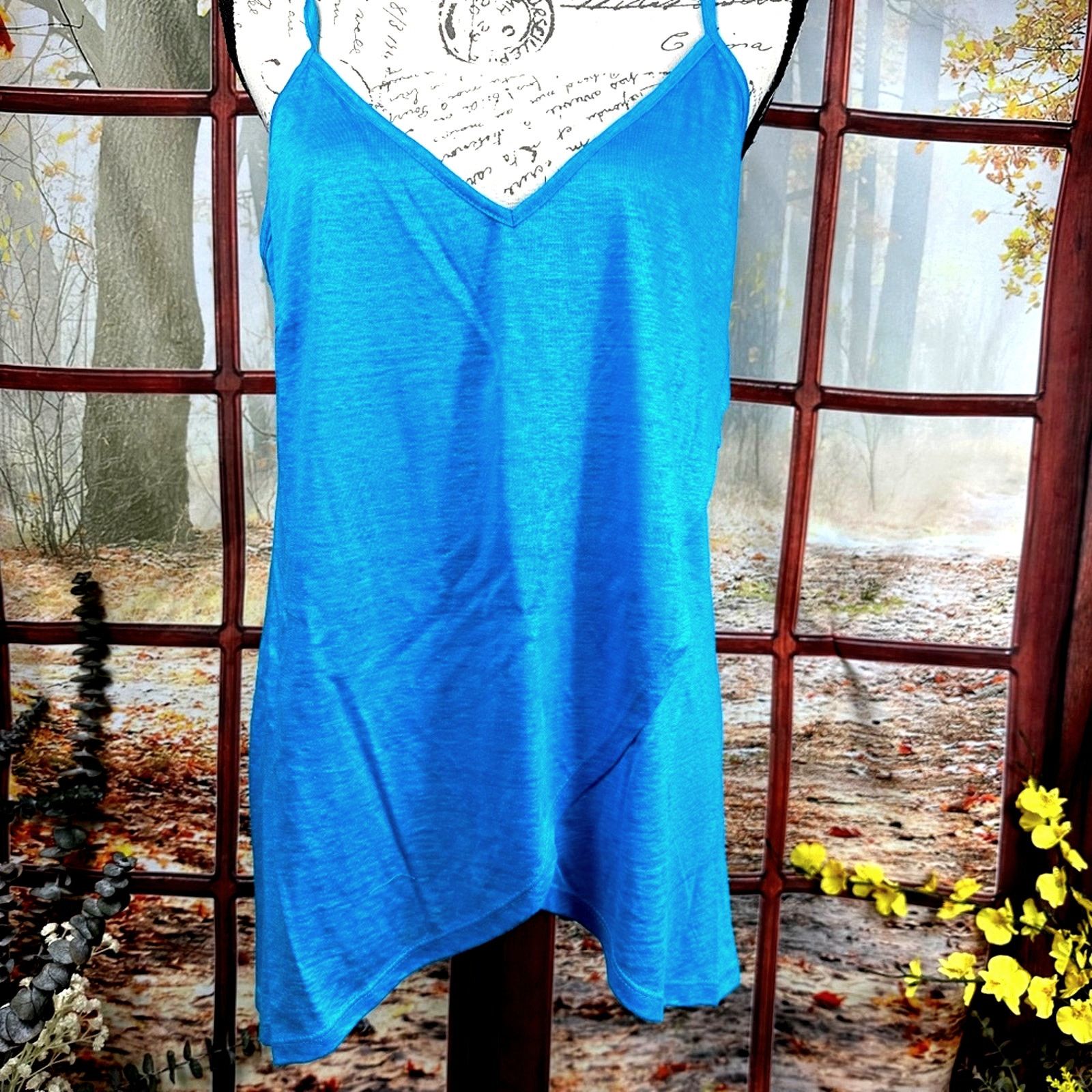 Other Socapri Tank Top 100% Flax Mediterranean Blue Made Italy L Size L / US 10 / IT 46 - 5 Thumbnail