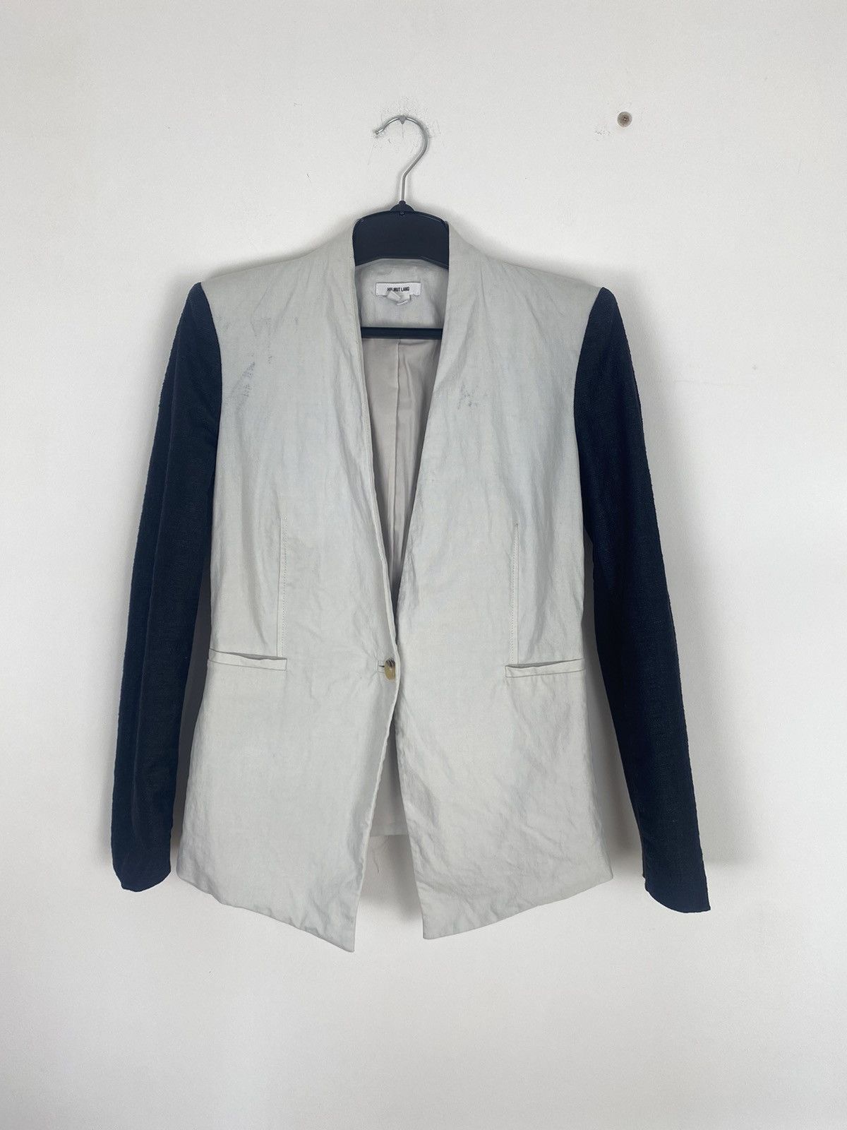Helmut Lang HELMUT LANG Linen Blend Blazer Black 2 Size XS / US 0-2 / IT 36-38 - 1 Thumbnail