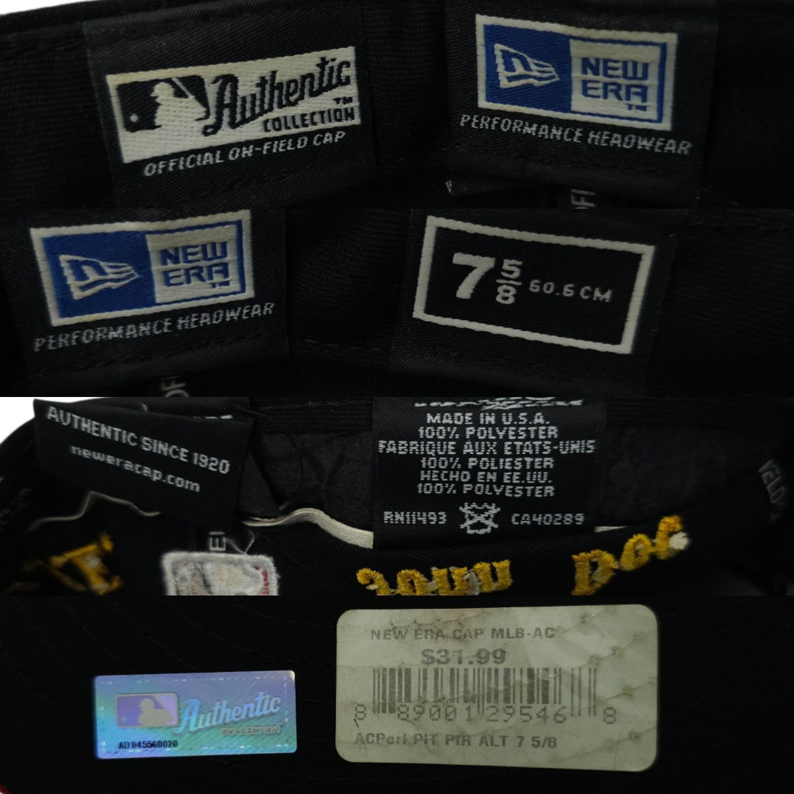 New Era Pittsburgh Pirates Cap Hat Fitted 7 5/8 MLB Authentic Collec Size ONE SIZE - 8 Thumbnail