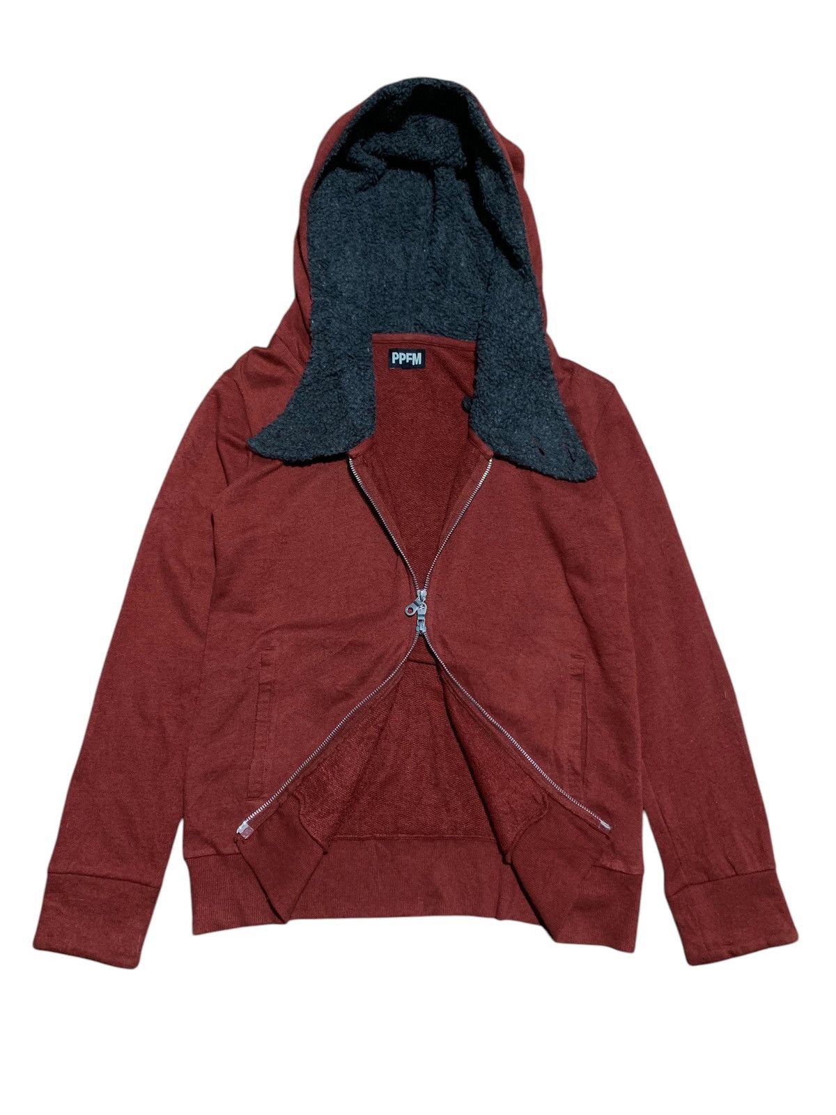 PPFM 2000s PPFM SHERPA TRIM DOUBLE ZIPPER HOODIE Size US M / EU 48-50 / 2 - 2 Thumbnail