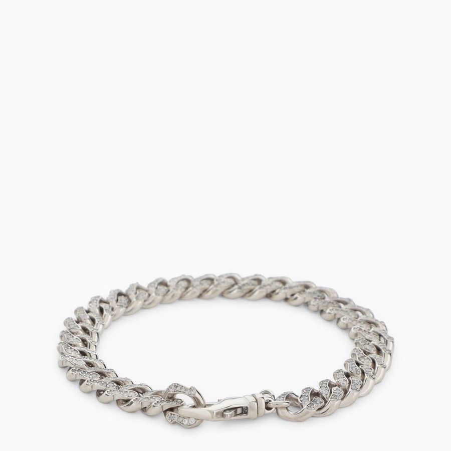 Emanuele Bicocchi o1d2blof0225 Size: M / Crystals Chain Bracelet in Silver Size ONE SIZE - 3 Thumbnail