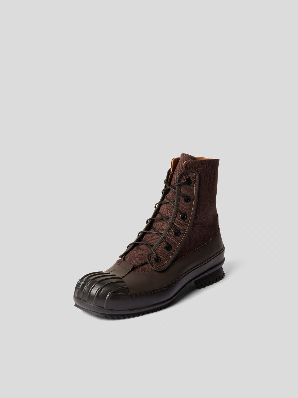 Maison Margiela o1y1124 Leather Lace-Up Boots In Dark Brown & Black Size US 7 / EU 40 - 4 Thumbnail