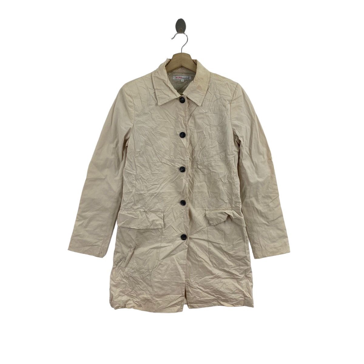 Michael Kors MICHAEL KORS USA Button Up Pockets Cream Parka Coat Size S / US 4 / IT 40 - 1 Thumbnail
