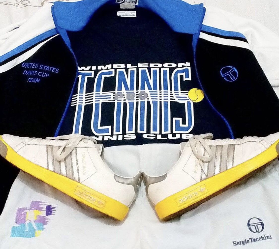 Sergio Tacchini Vintage Tracktop Sergio Tacchini Ghibli Wimbledon Davis Cup Size US XL / EU 56 / 4 - 1 Thumbnail
