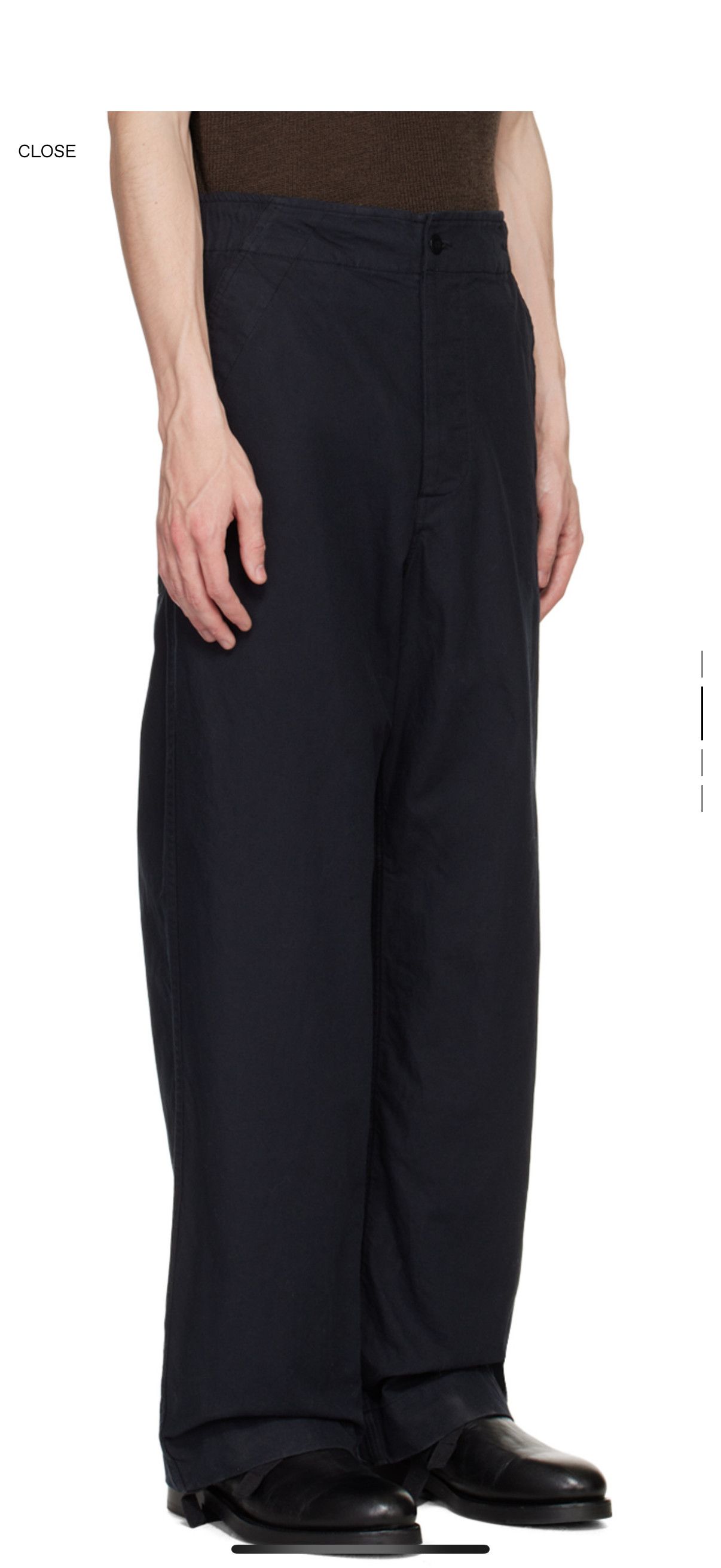Margaret Howell MHL by Magaret Howell Navy Drawcord Trousers Size US 30 / EU 46 - 2 Thumbnail