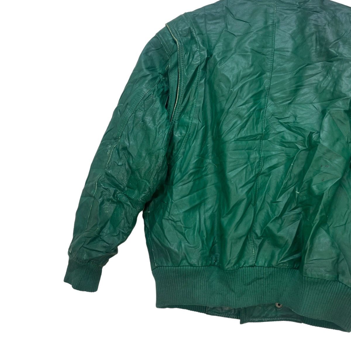 Genuine Leather × Vintage Vtg 80s Japanese Brand Sul Urban Varsity Leather Jacket Size US M / EU 48-50 / 2 - 7 Thumbnail