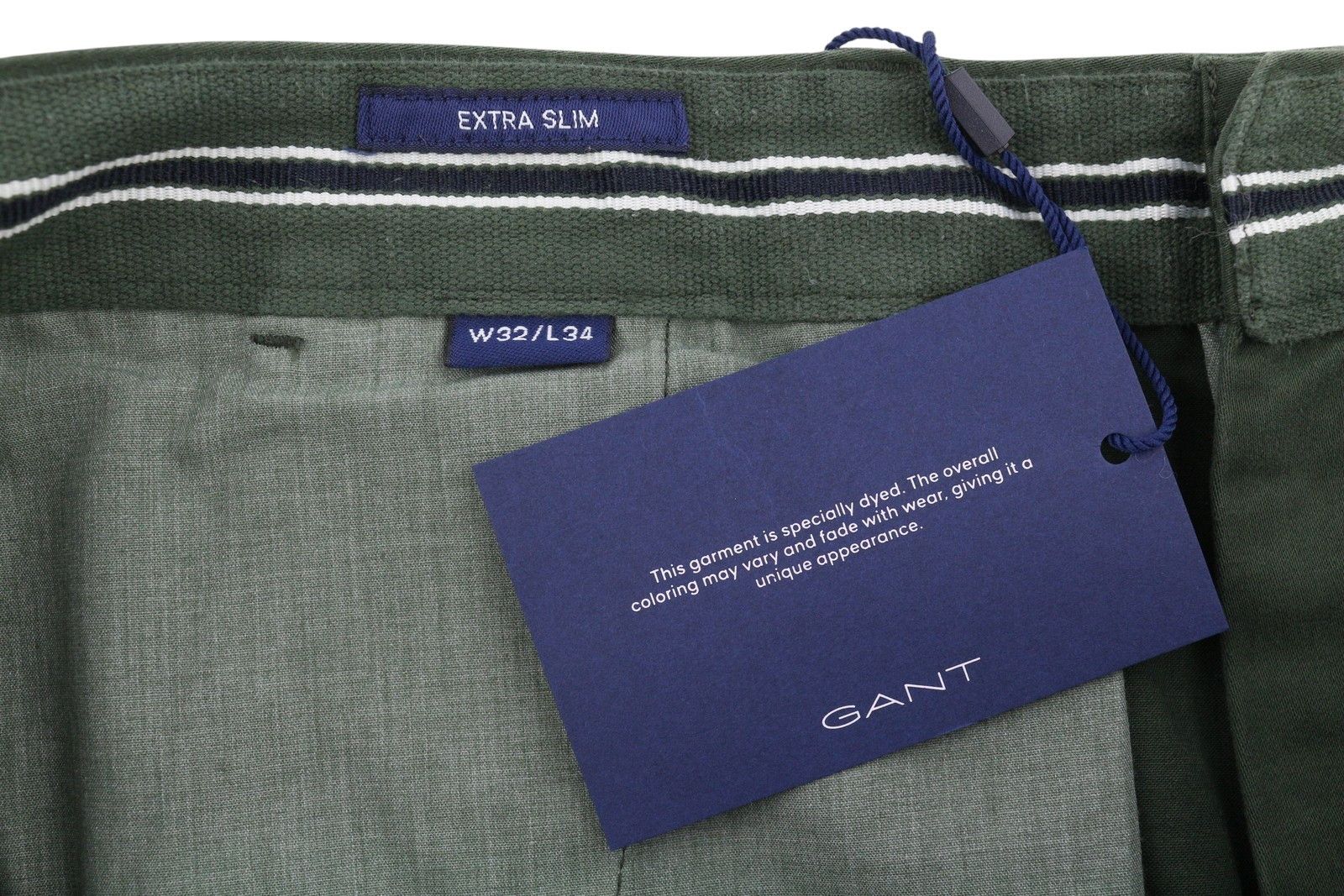 Gant BRUSHED EXTRA SLIM W32/L34 Thyme Green Trousers 87368 Size US 32 / EU 48 - 6 Thumbnail
