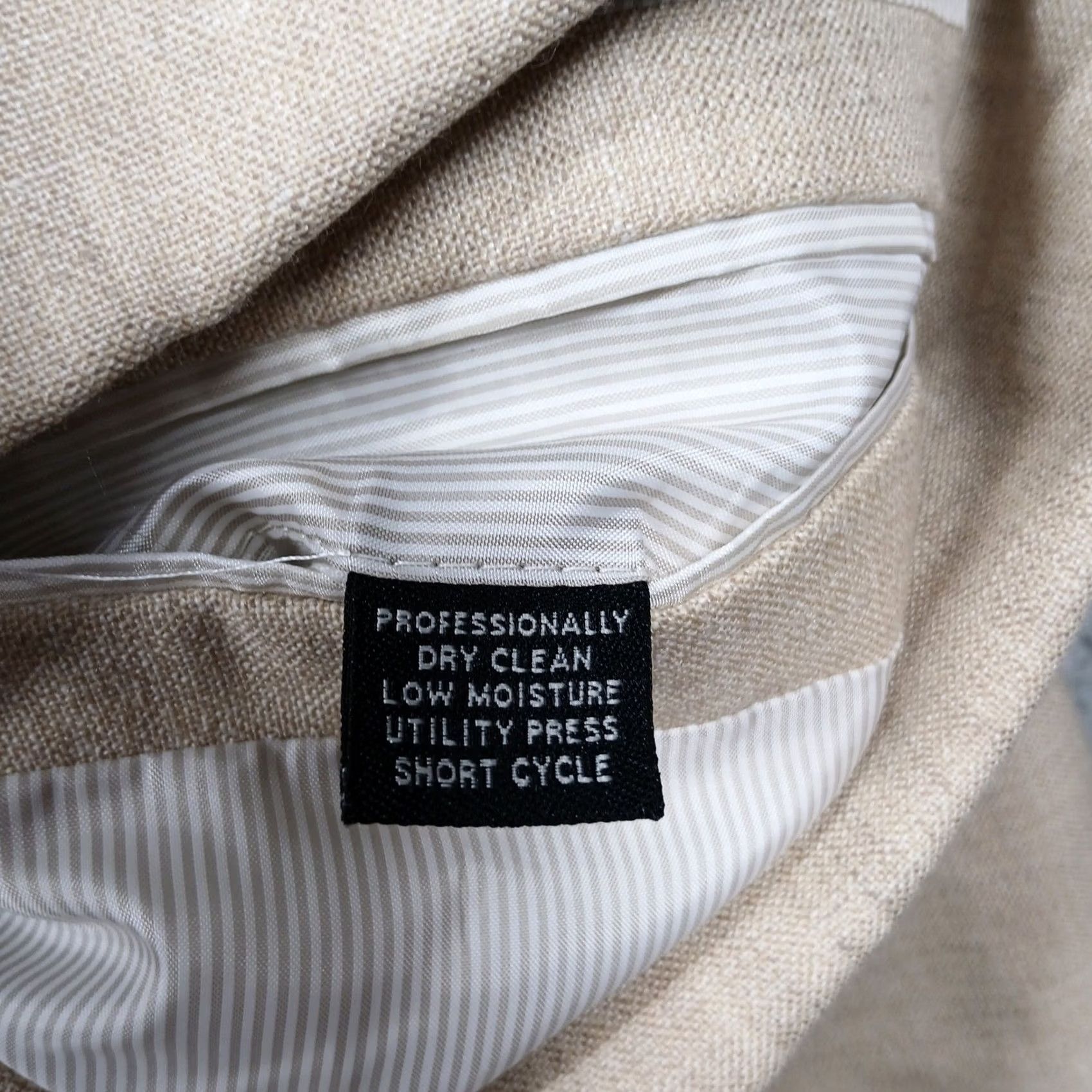 Jos. A. Bank Jos. A. Bank Men's Beige Linen Wool Blend Two Button Sport Coat Blazer 44L Size 44R - 5 Thumbnail