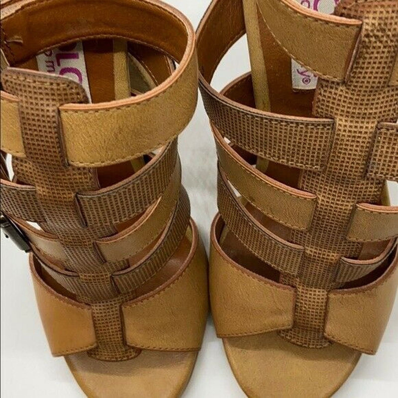 The Unbranded Brand Dolce by Mojo Moxy Caged Sandals Womens Sz 6.5 Stacked Heel Size US 6.5 / IT 36.5 - 7 Thumbnail