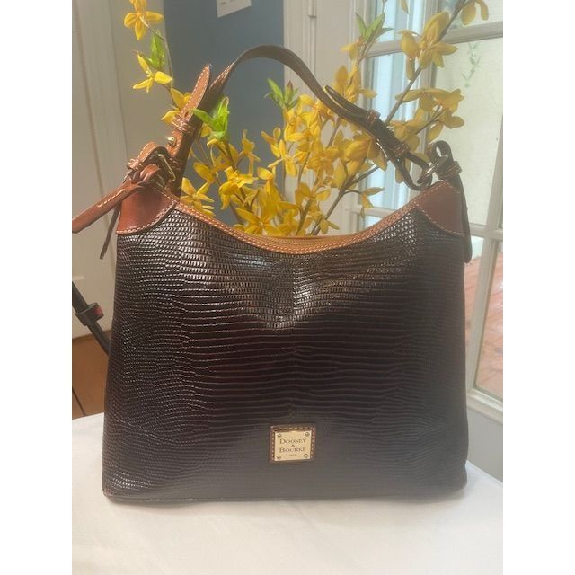 Dooney & Bourke Dooney & Bourke Embossed Lizard Hobo Shoulder Bag In Brown L Size ONE SIZE - 1 Thumbnail