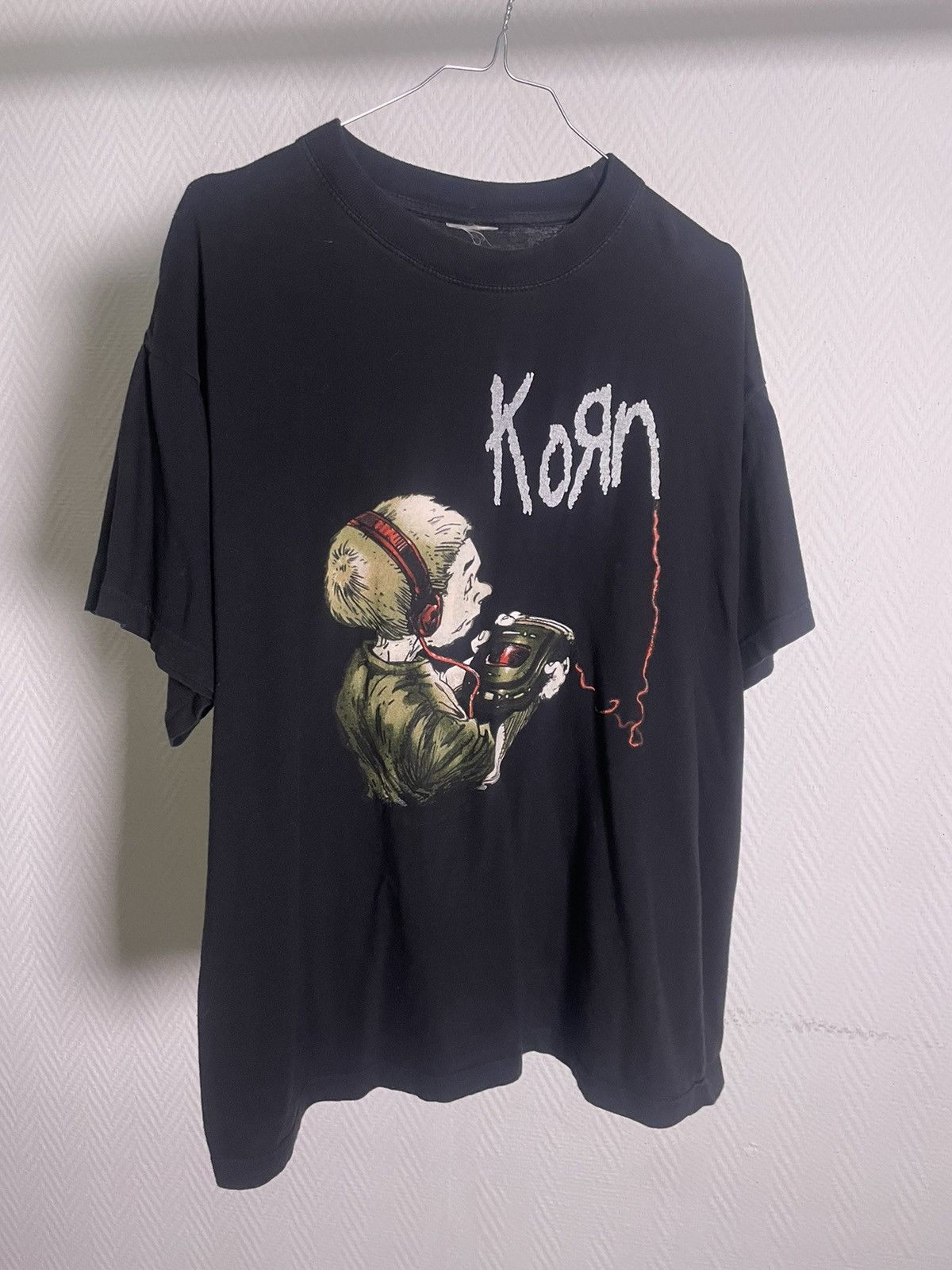 image of Band Tees x Vintage 90’S Korn Follow The Leader Size XL in Black, Men's