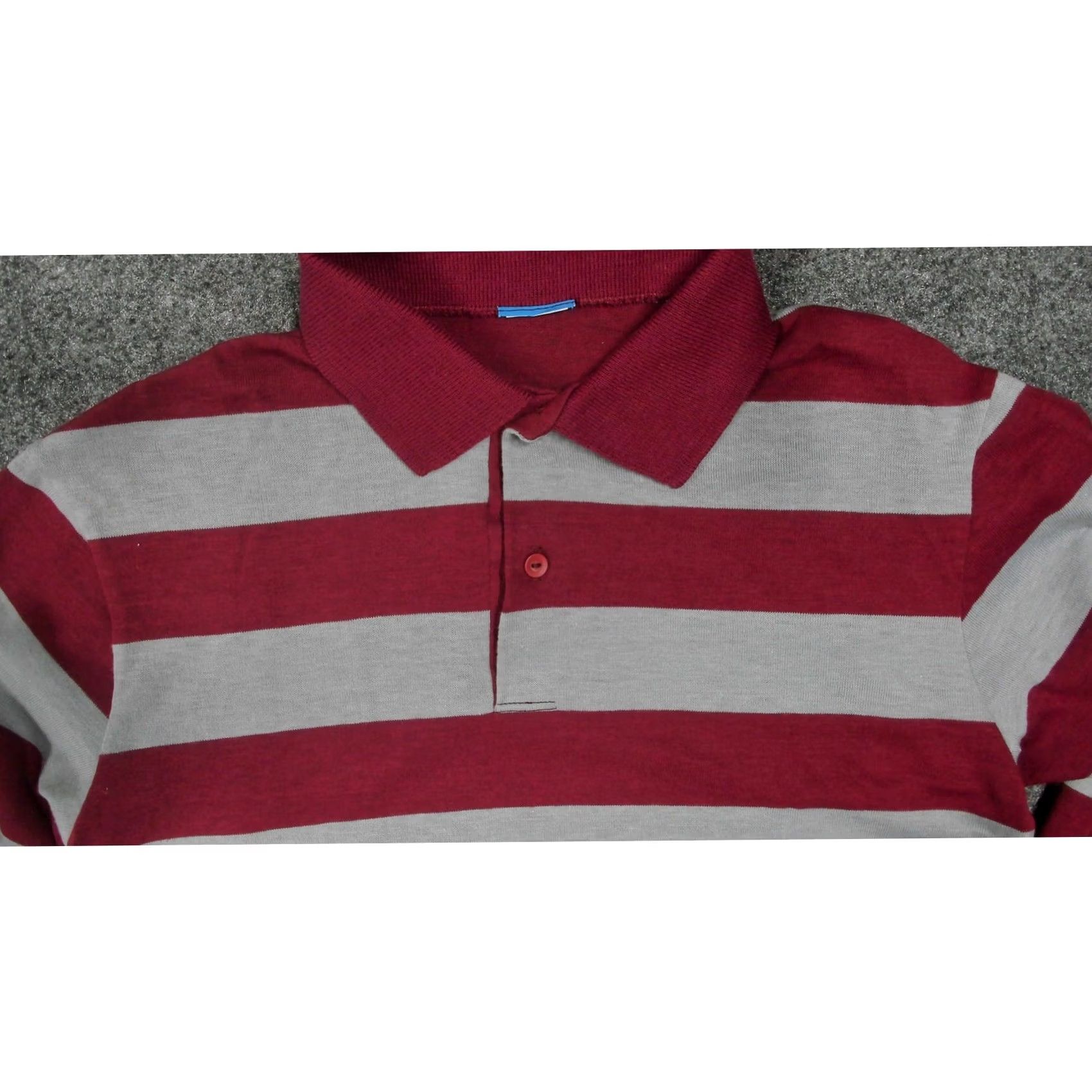 Vintage VINTAGE 70s Striped Polo Shirt Womens Small Burgundy Red Single Stitch Retro Size S / US 4 / IT 40 - 8 Thumbnail