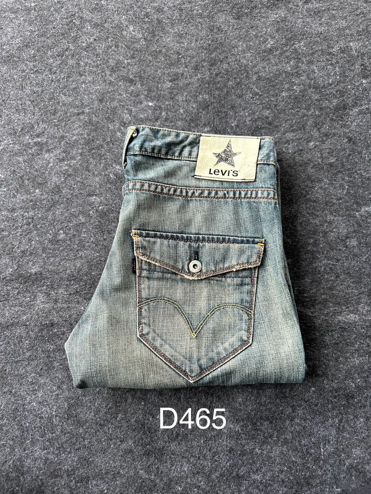 Levi's Vintage Levis Black Star Flare Dirty Style Denim D465 Size US 31 - 20 Thumbnail