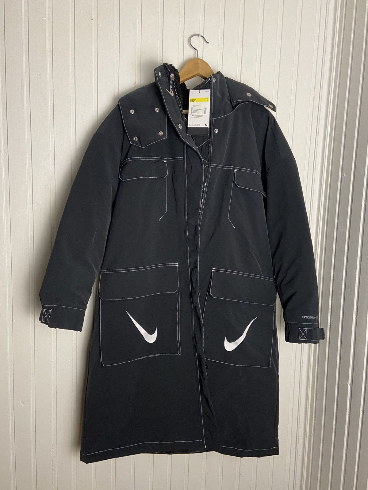 Nike New Nike Storm-fit Swoosh Hooded Parka Black Rare S Size S / US 4 / IT 40 - 1 Thumbnail