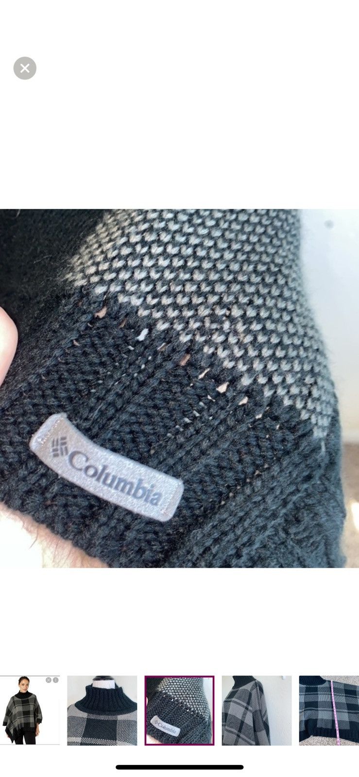 Columbia Columbia women’s O/S plaid be cozy sweater poncho‎ Size ONE SIZE - 3 Thumbnail