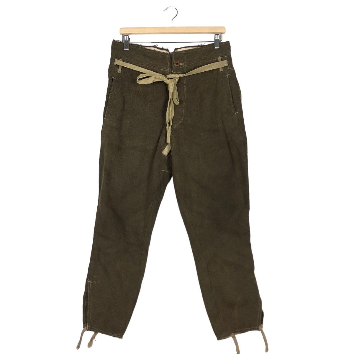 Vintage 🔥TRUE VINTAGE 40’s MILITARY WOOL PANTS CROPPED SMOCKED Size US 32 / EU 48 - 1 Thumbnail