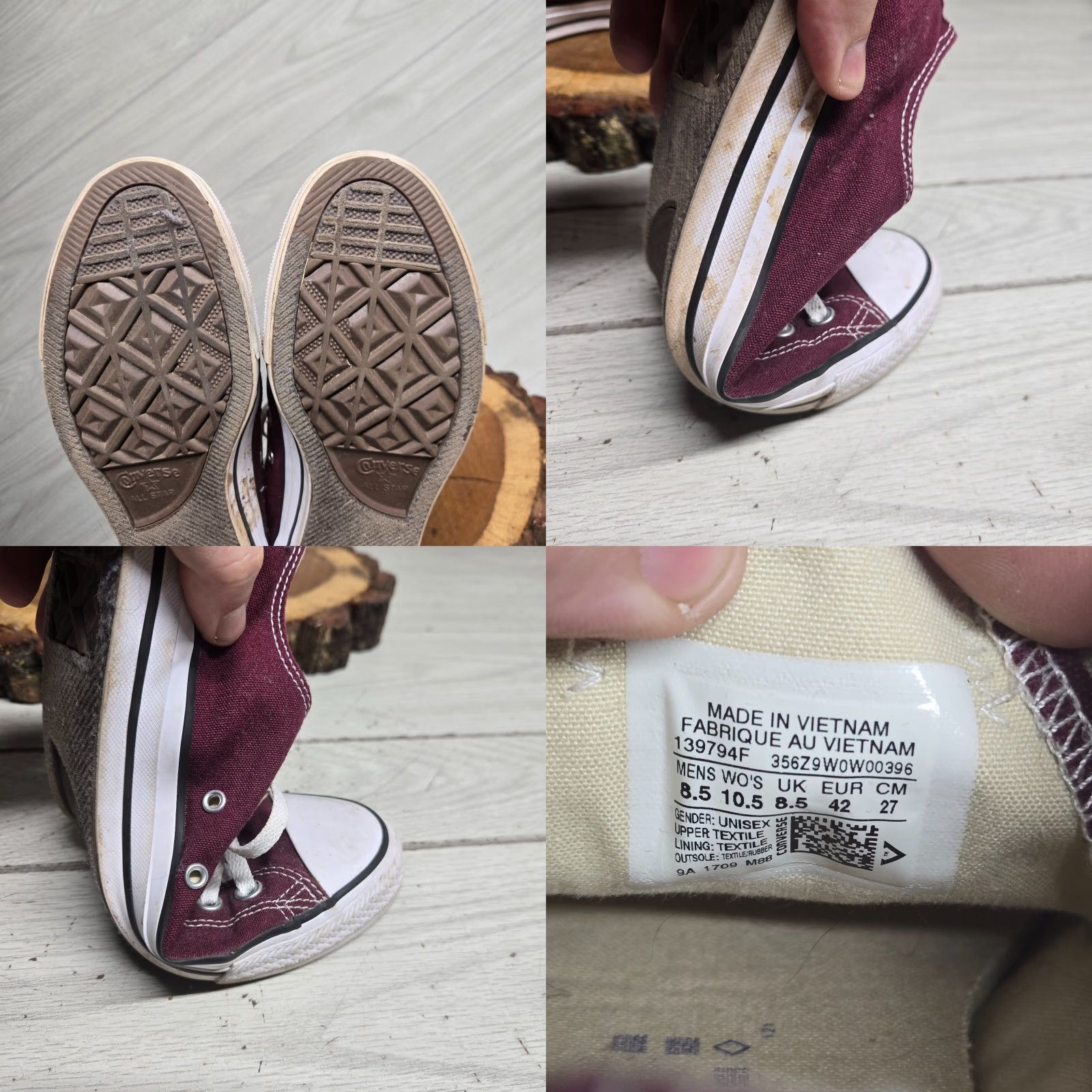 Converse Converse CTAS Low Top Shoes Women's 10.5 Canvas Lace Up Sneakers Maroon White Casual Vintage No Red Size L / US 10 / IT 46 - 8 Thumbnail