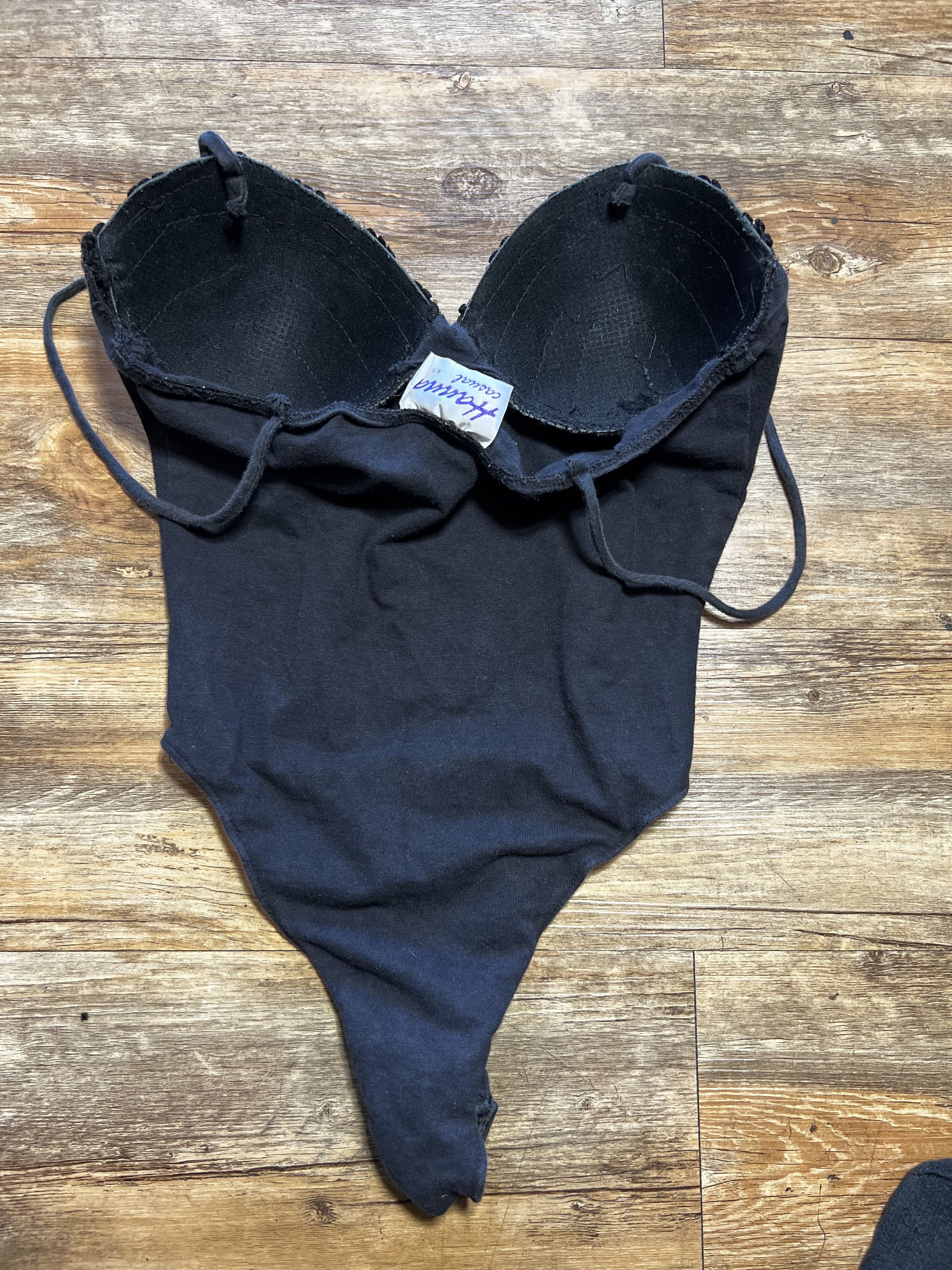 Vintage Vintage 1980's Hanna Casual Black Busier Leotard Bodysuit Size S / US 4 / IT 40 - 2 Thumbnail