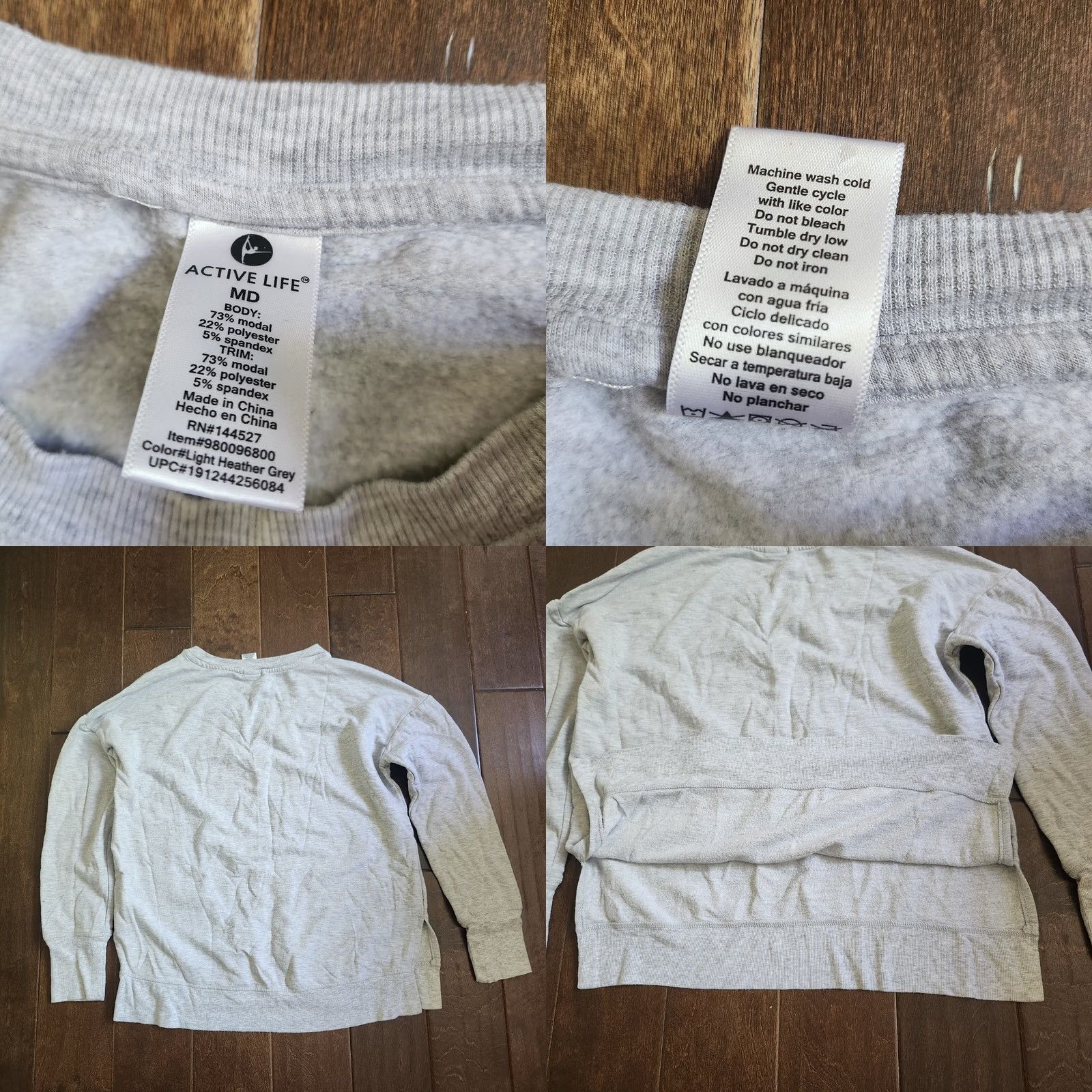 Alife Active Life Women's Junior Gray Heathered Pullover Sweatshirt M | Activewear | Pullover | Teens Mens Womens Size M / US 6-8 / IT 42-44 - 9 Thumbnail